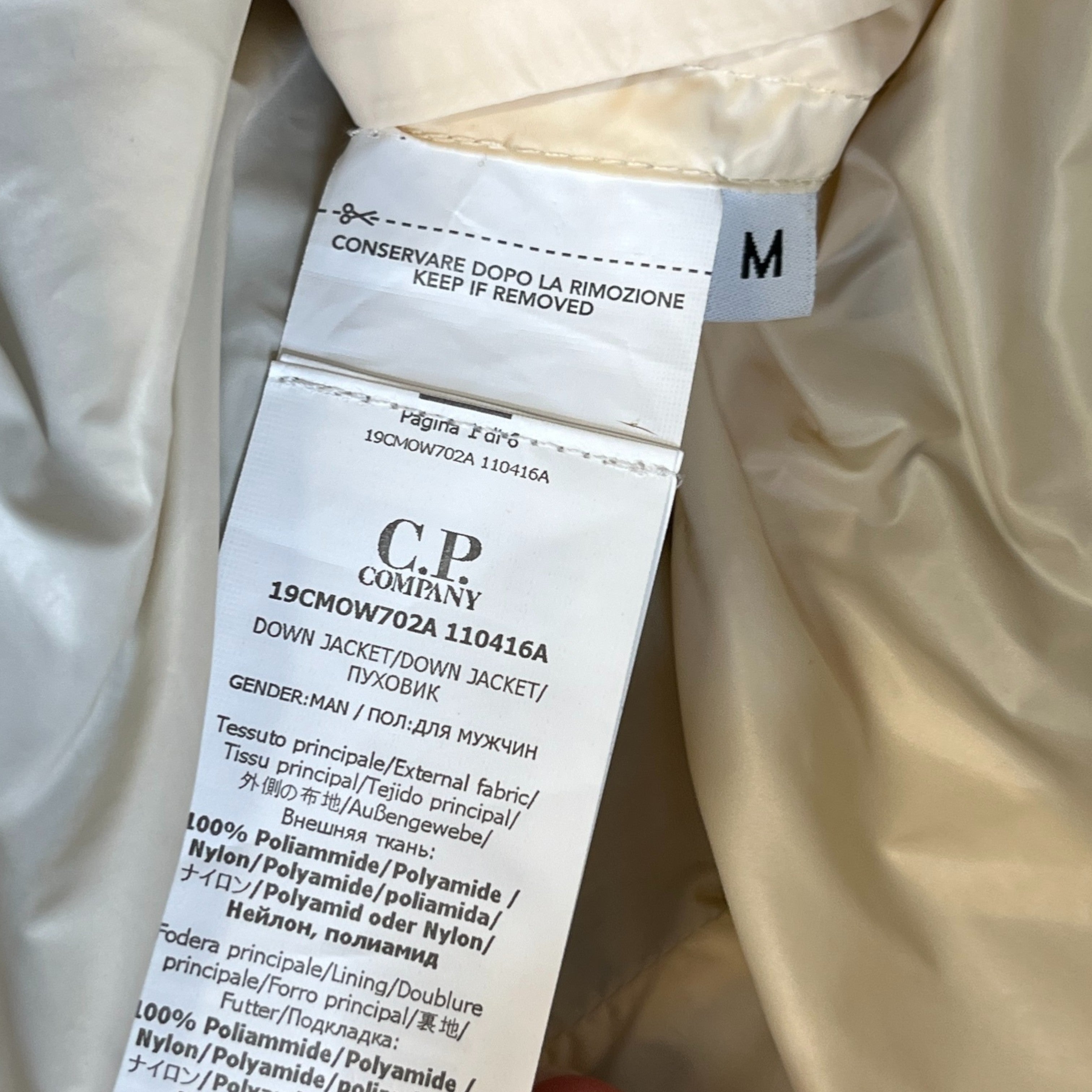 Men's D.D Shell Lens Down Jacket Cream Size M