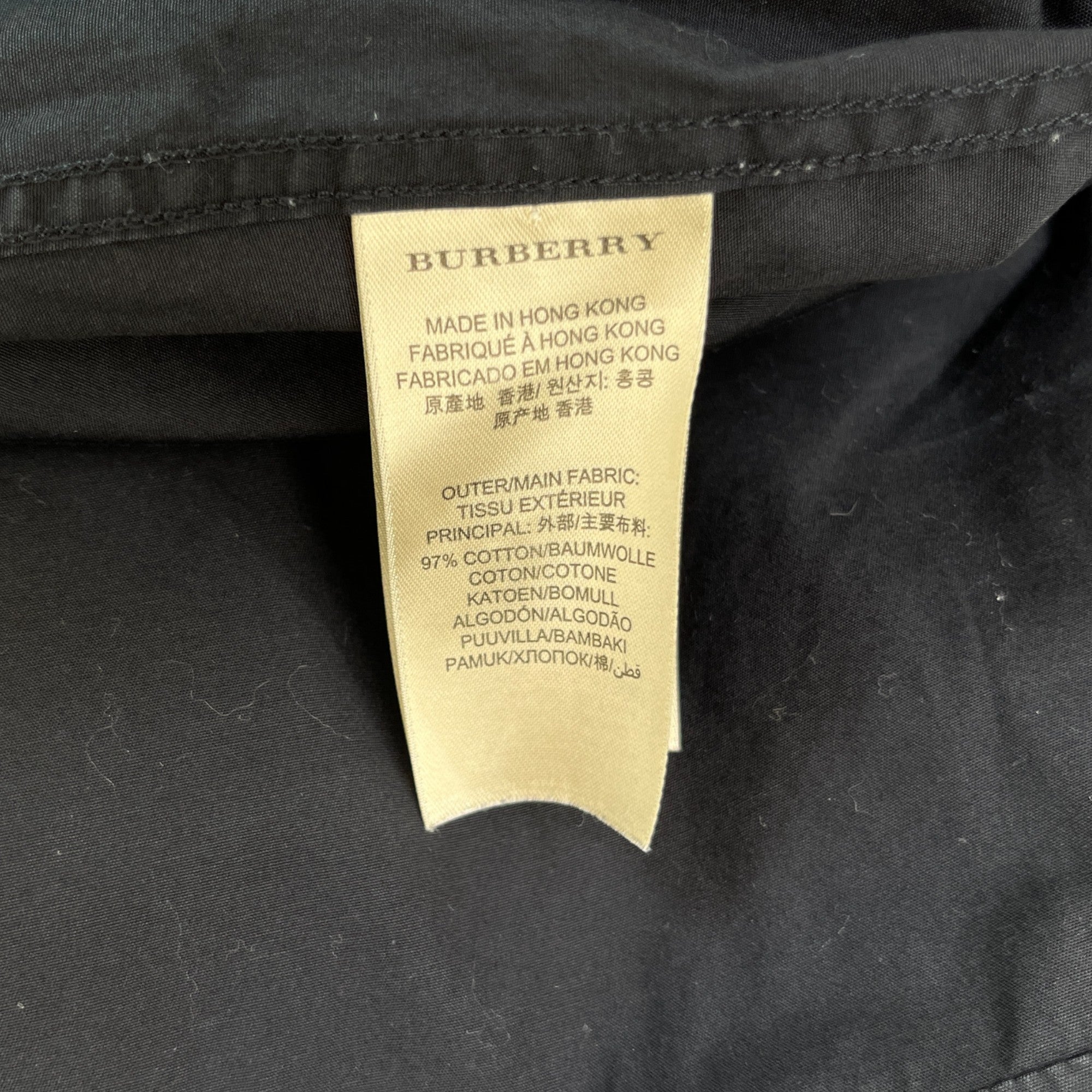 Men's Embroidered Logo Long Sleeve Shirt Navy Size M