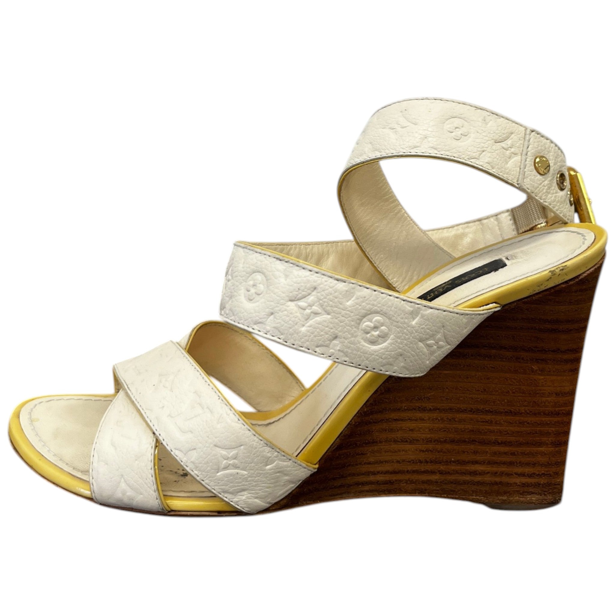 Women's Monogram Isola Wedge Sandals Cream Size EU 38 / UK 5
