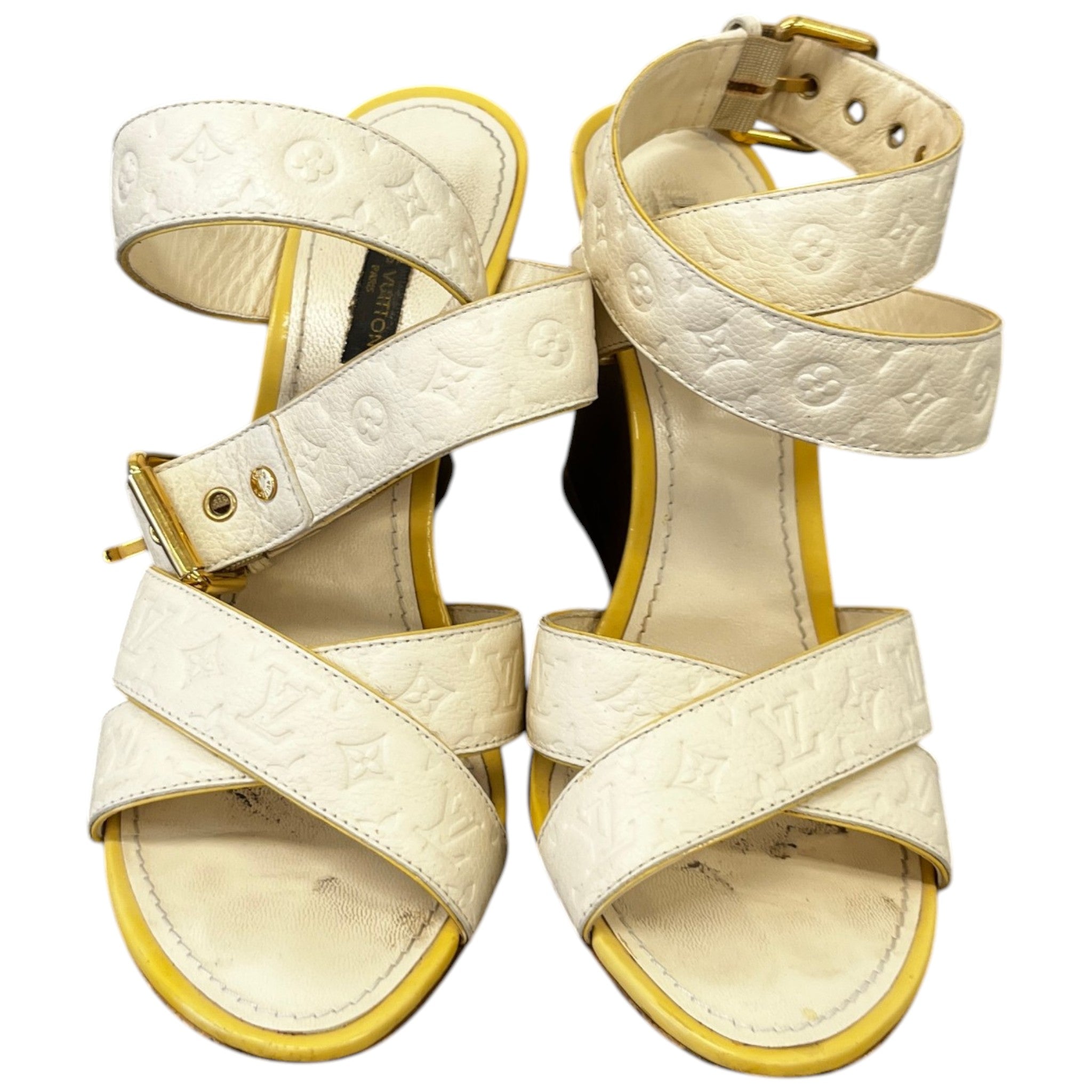 Women's Monogram Isola Wedge Sandals Cream Size EU 38 / UK 5