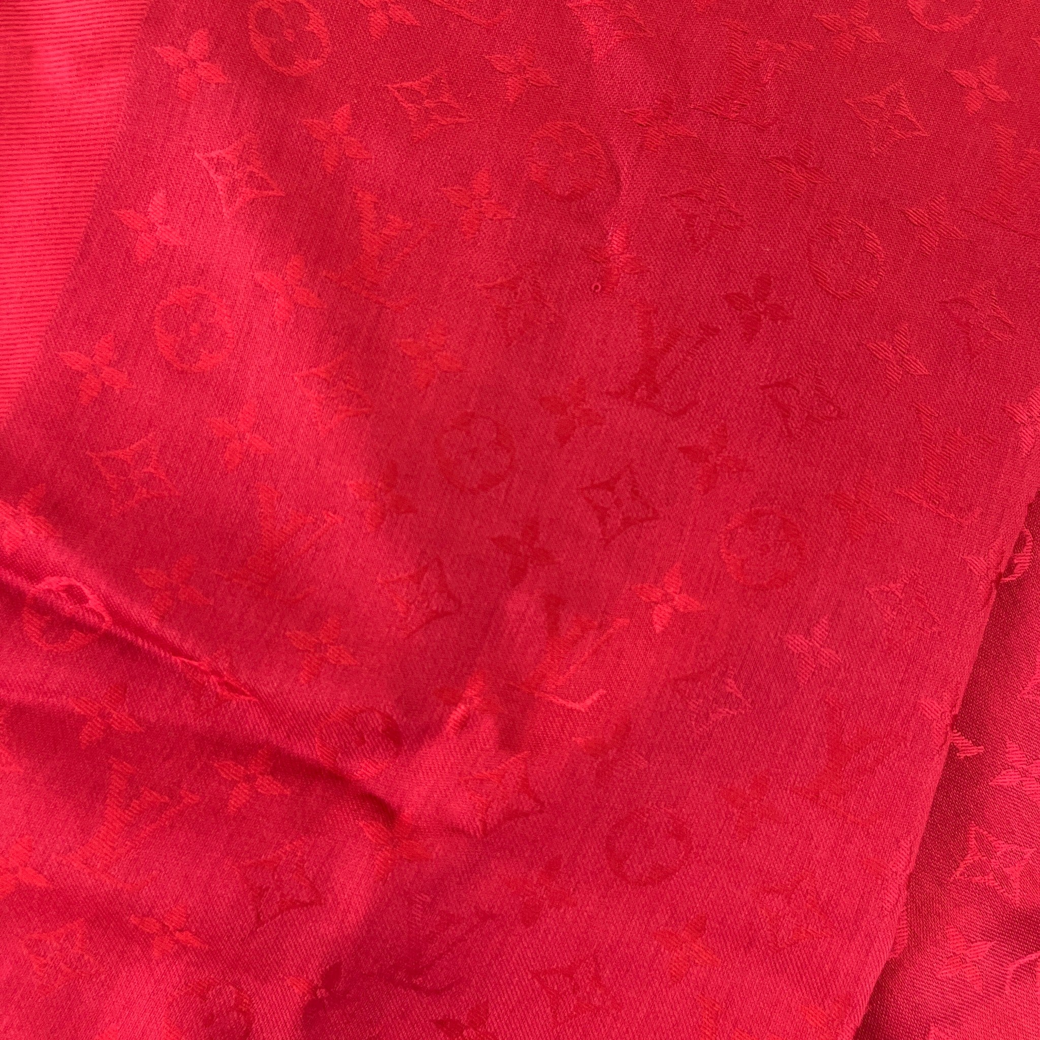 Women's Monogram Shawl Scarf Red