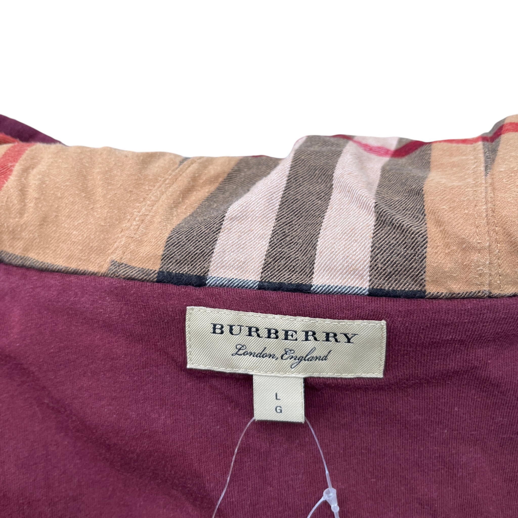 Men's Embroidered Logo Hoodie Burgundy Size L