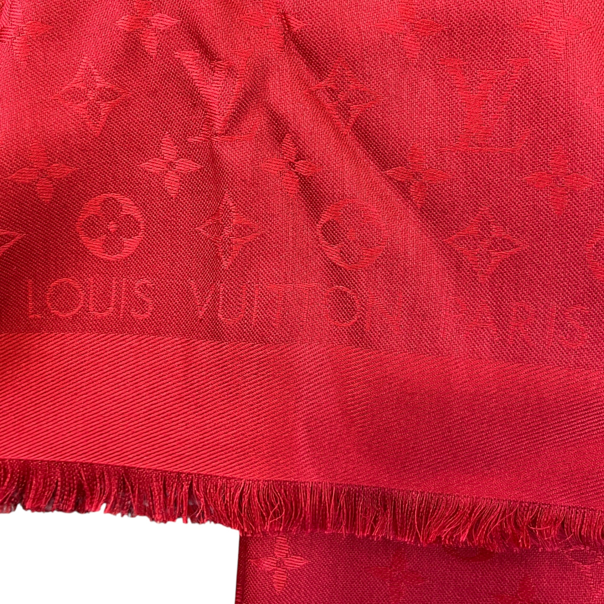 Women's Monogram Shawl Scarf Red