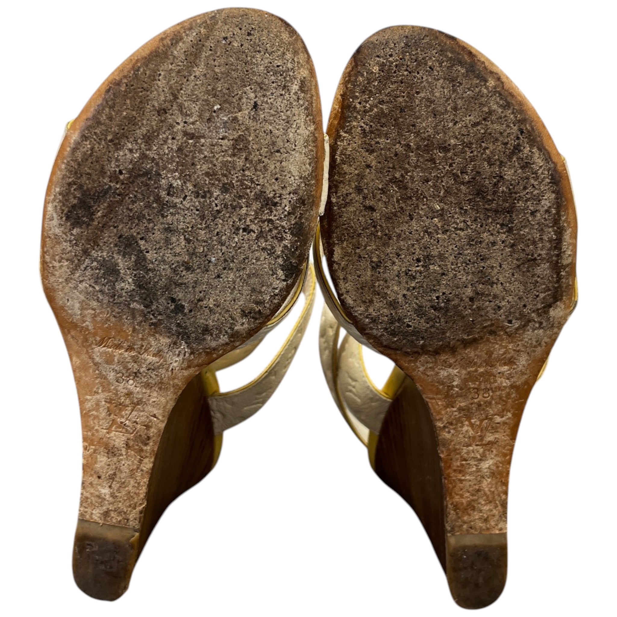 Women's Monogram Isola Wedge Sandals Cream Size EU 38 / UK 5