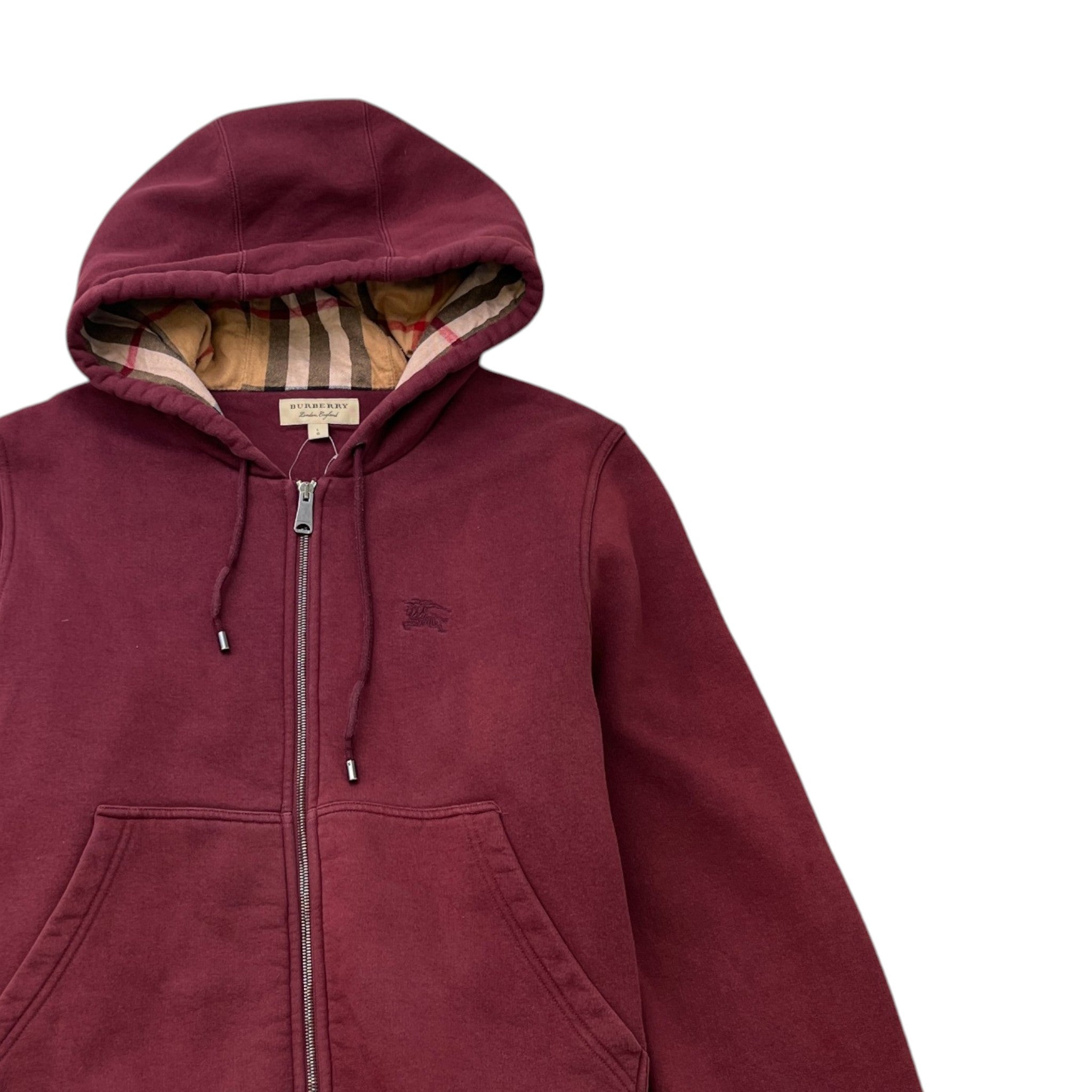 Men's Embroidered Logo Hoodie Burgundy Size L