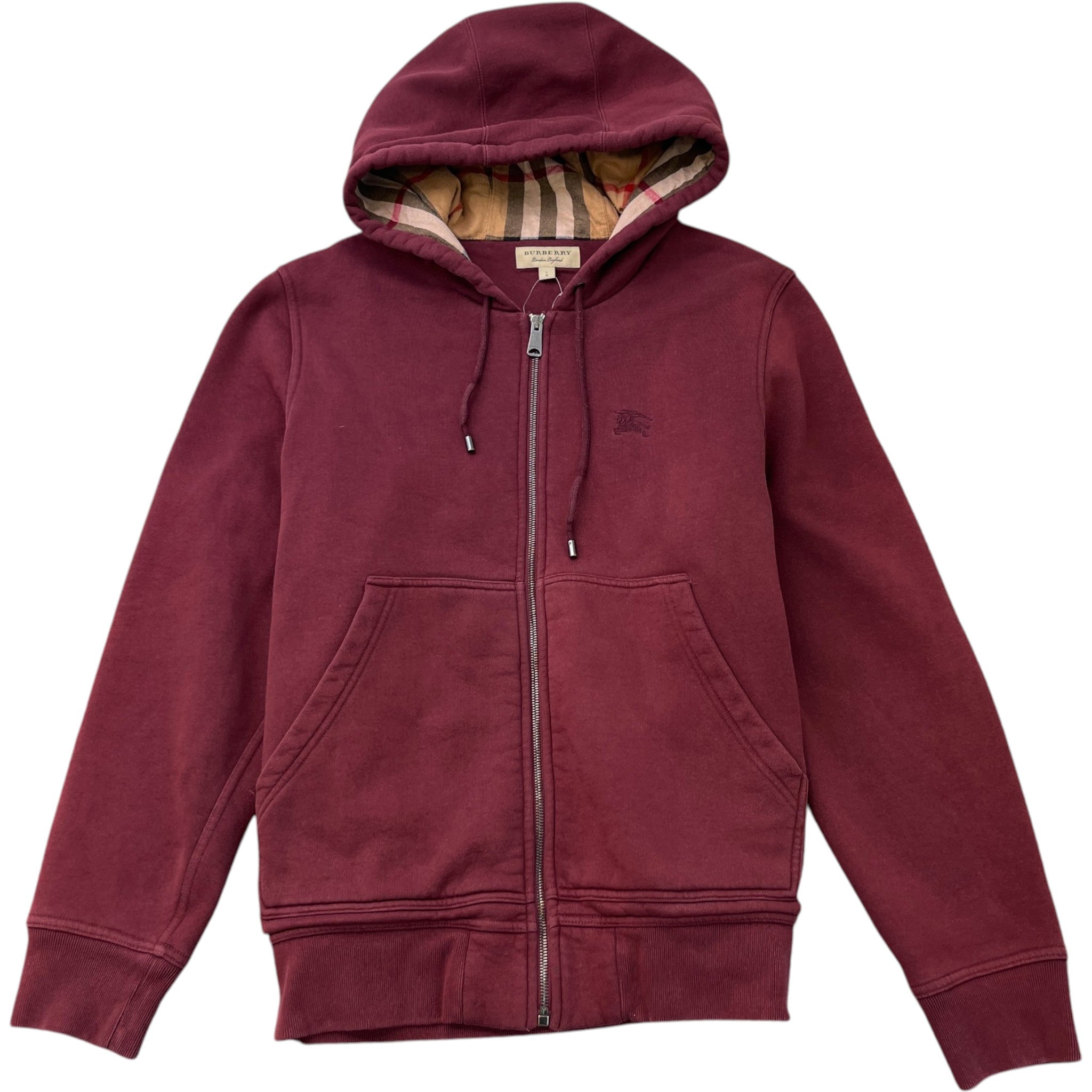 Men's Embroidered Logo Hoodie Burgundy Size L