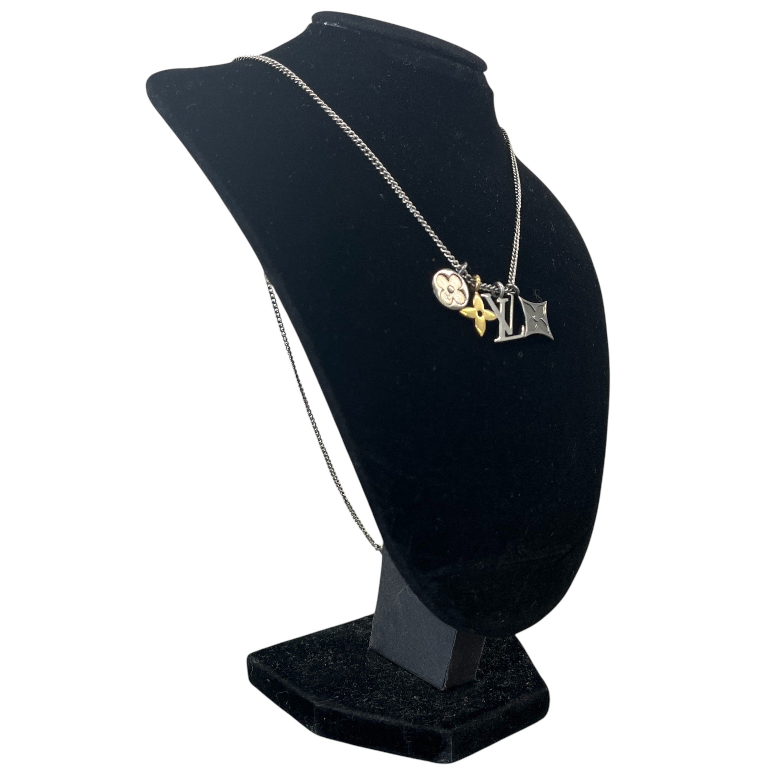 Men's Lv Instinct Pendant Necklace Silver