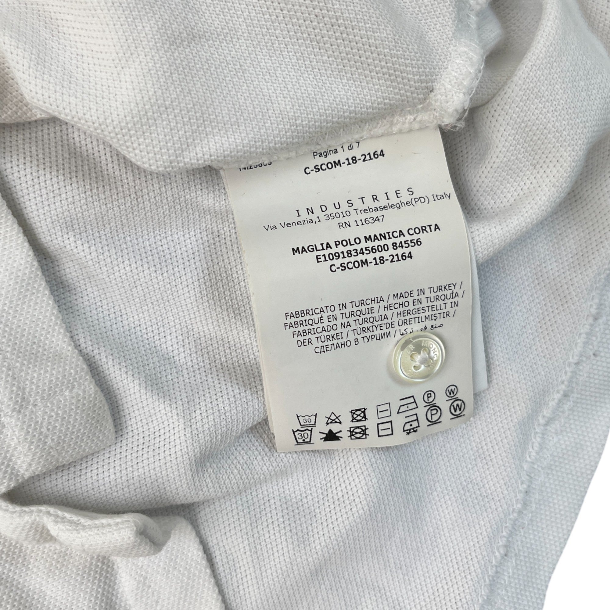 Men's Maglia Polo Shirt White Size S