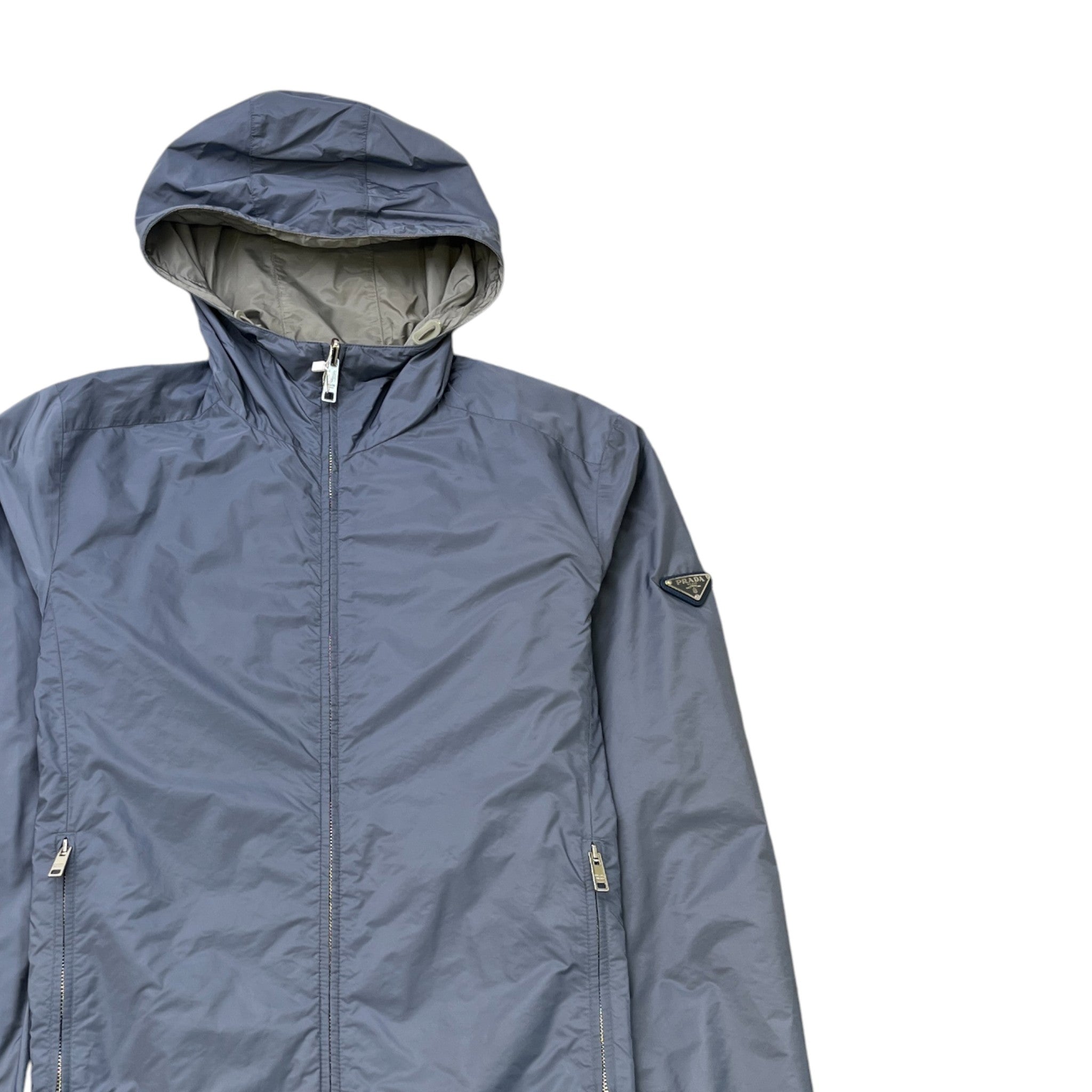 Men's Reversible Plaque Logo Windbreaker Blue Size IT 52 / XL