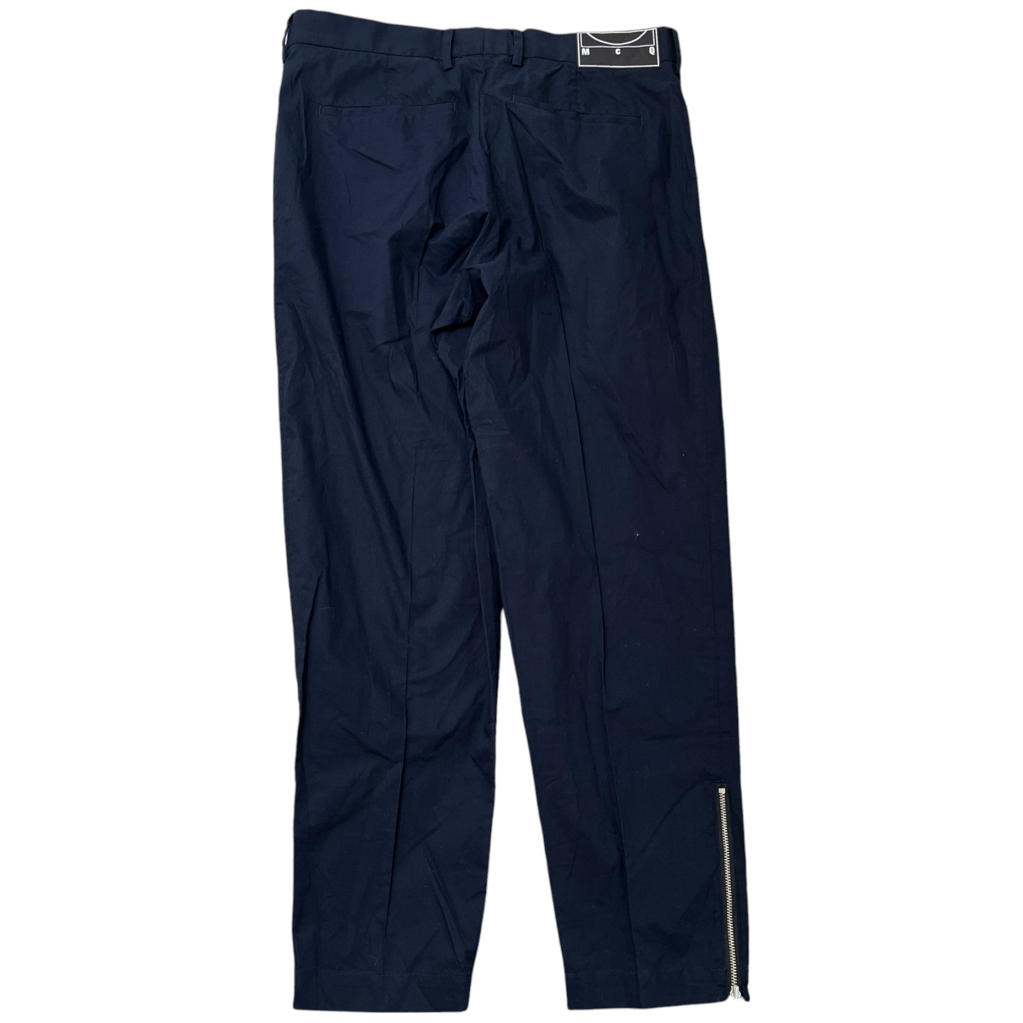 Men's Zipper Detail Trousers Navy Size IT 48 / UK 32