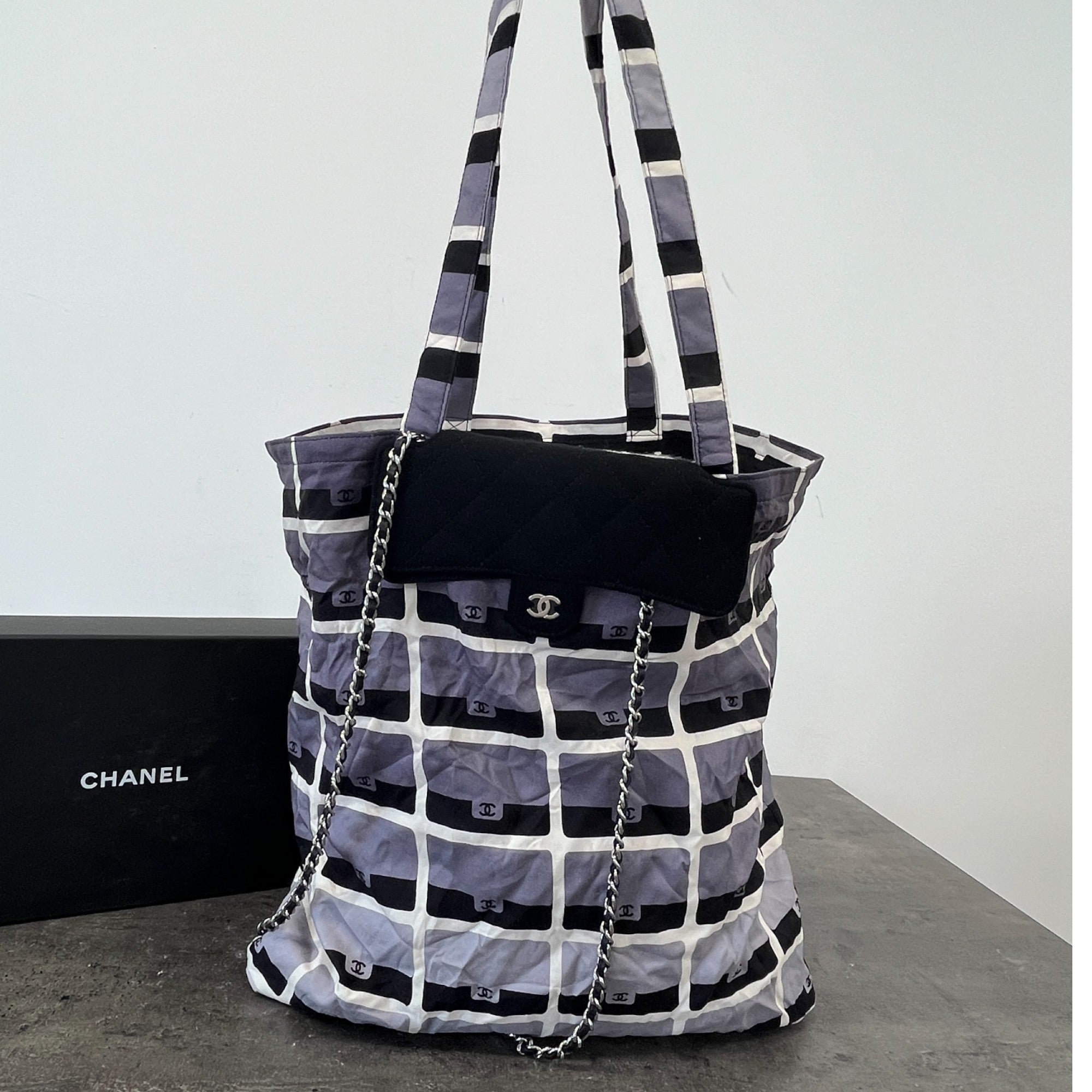 Women's 2 In 1 Foldable Flap Bag Black