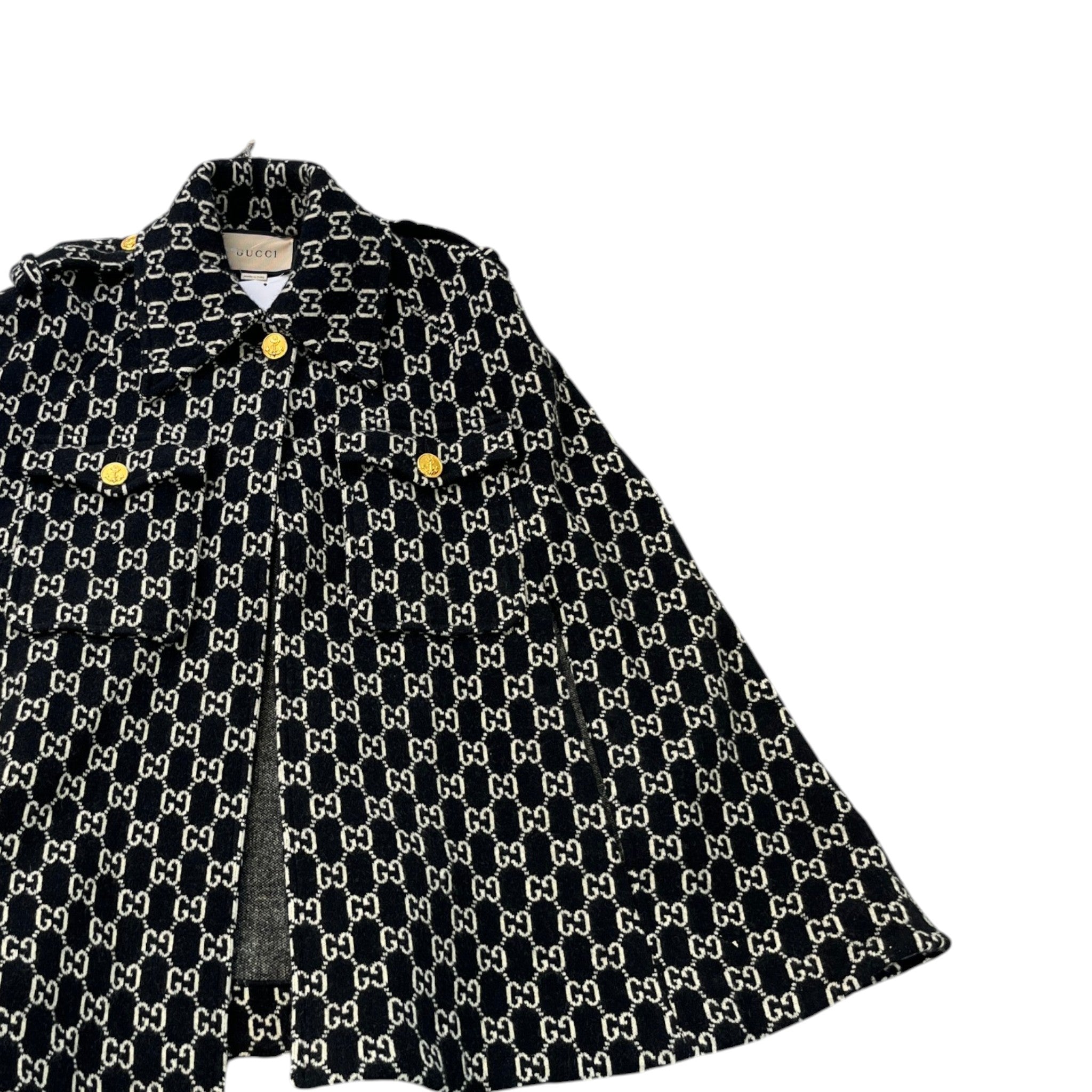 Women's Gg Jacquard Cape Jacket Black Size XS