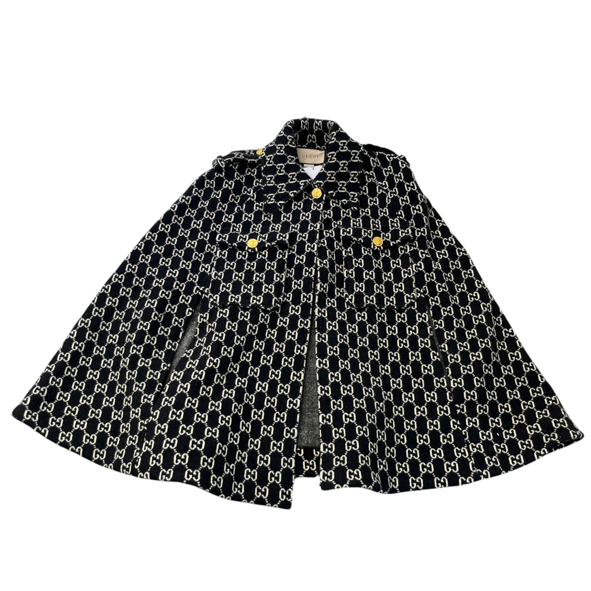 Women's Gg Jacquard Cape Jacket Black Size XS
