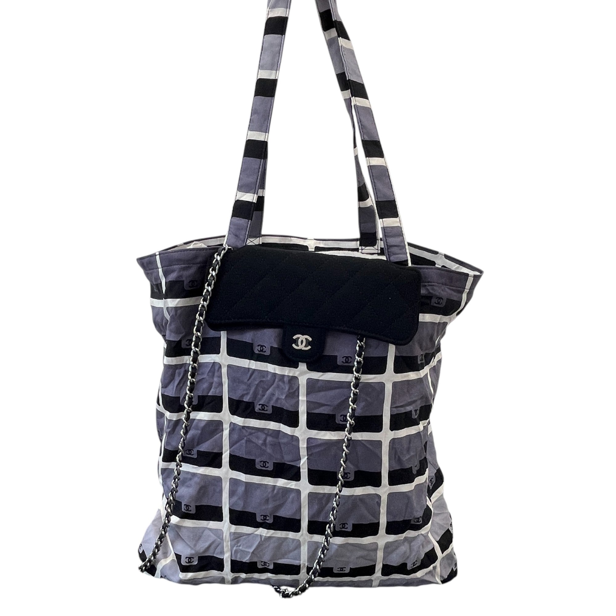 Women's 2 In 1 Foldable Flap Bag Black