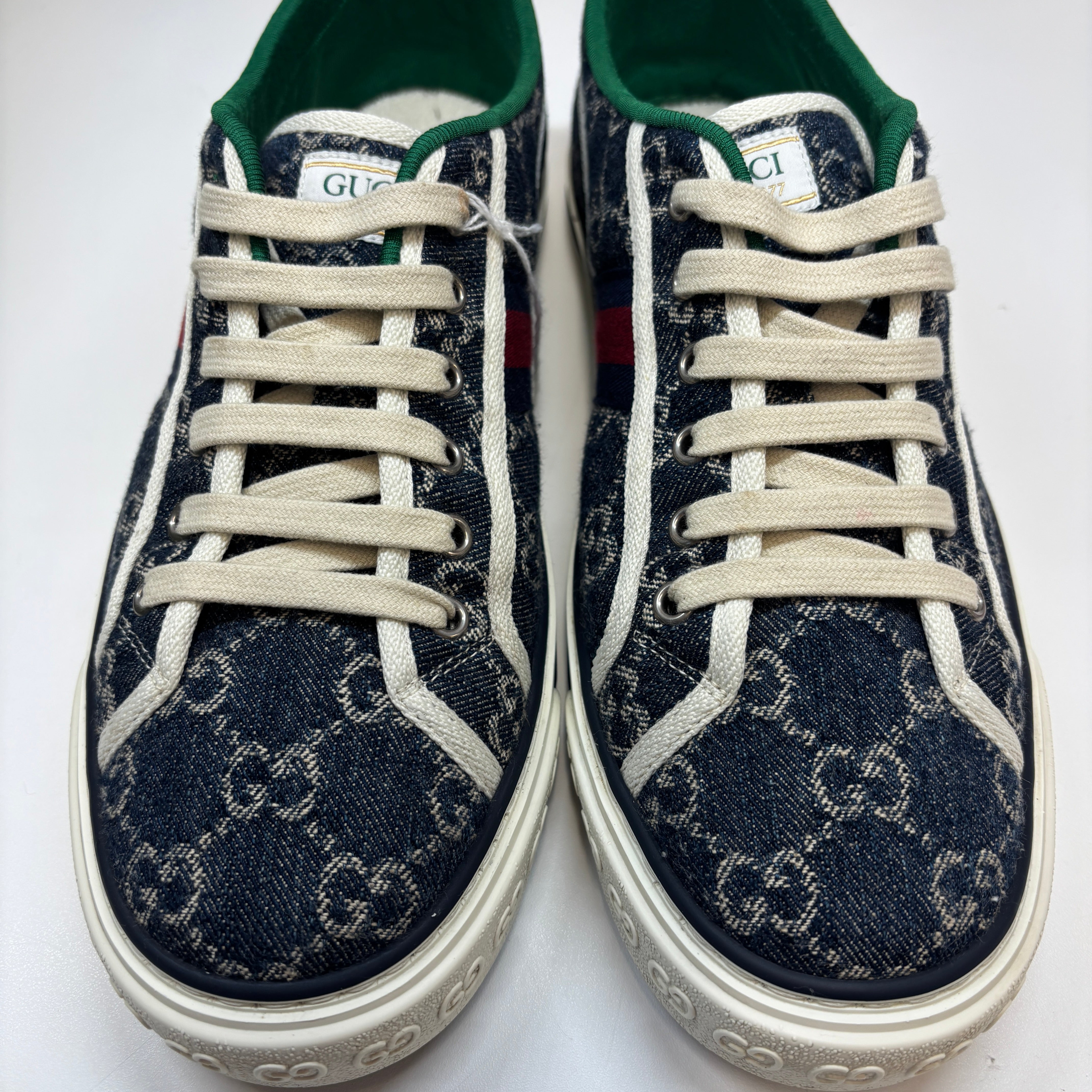 Men's Gg Supreme Web Stripe Low Trainers Blue Size EU 41 / UK 7