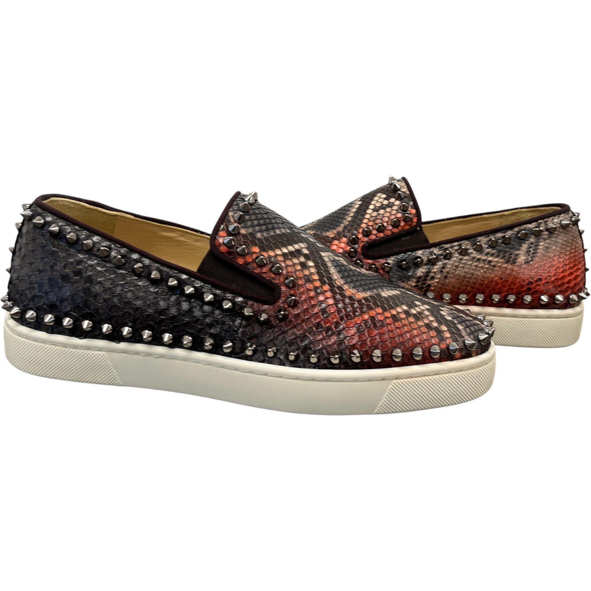 Men's Boat Flat Python Loafers Black Size EU 40 / UK 6