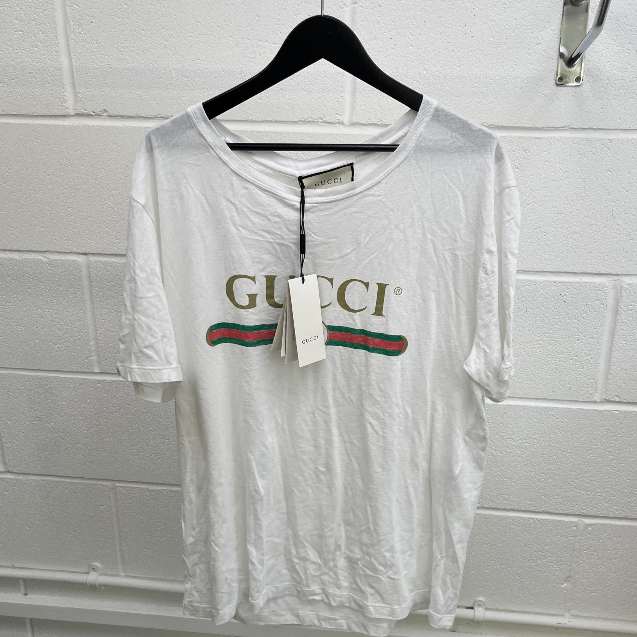 Men's Web Logo T-Shirt White Size XL