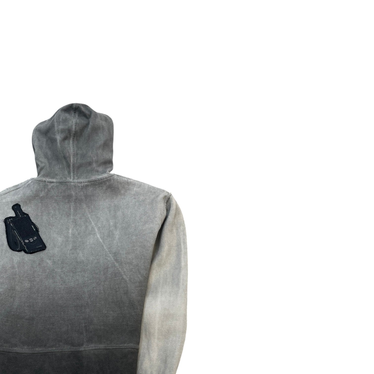 Women's Embroidered Patch Work Hoodie Grey Size S