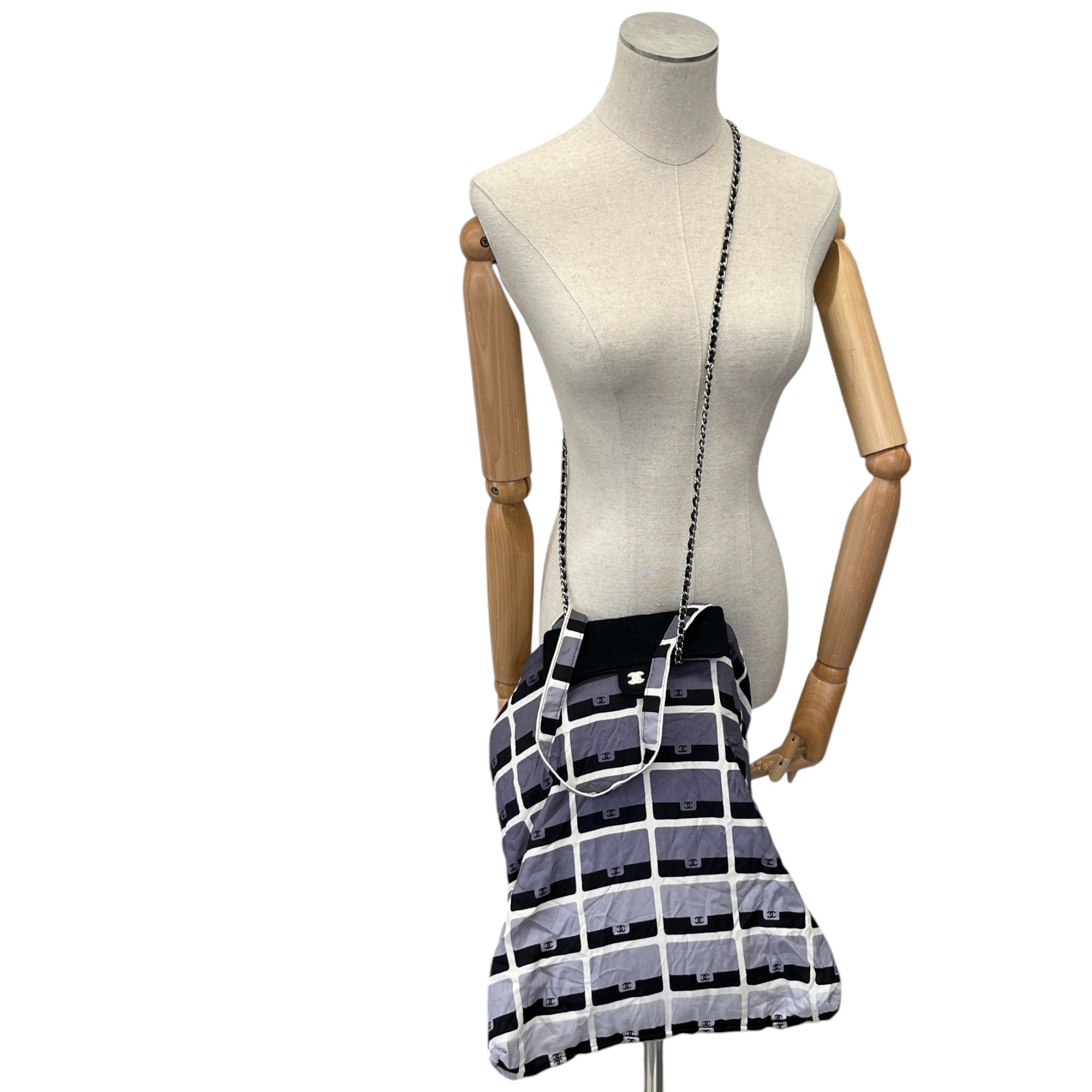 Women's 2 In 1 Foldable Flap Bag Black