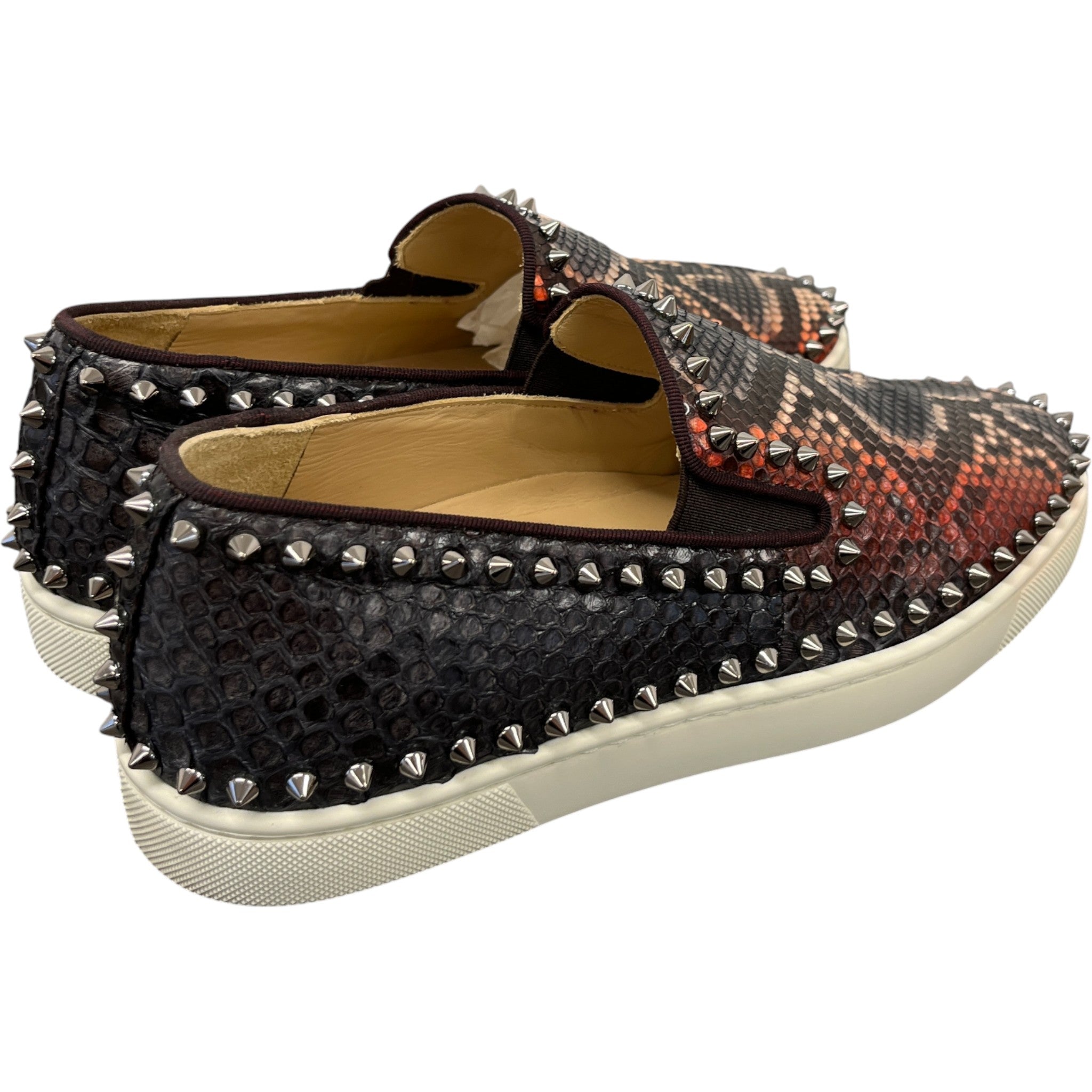 Men's Boat Flat Python Loafers Black Size EU 40 / UK 6