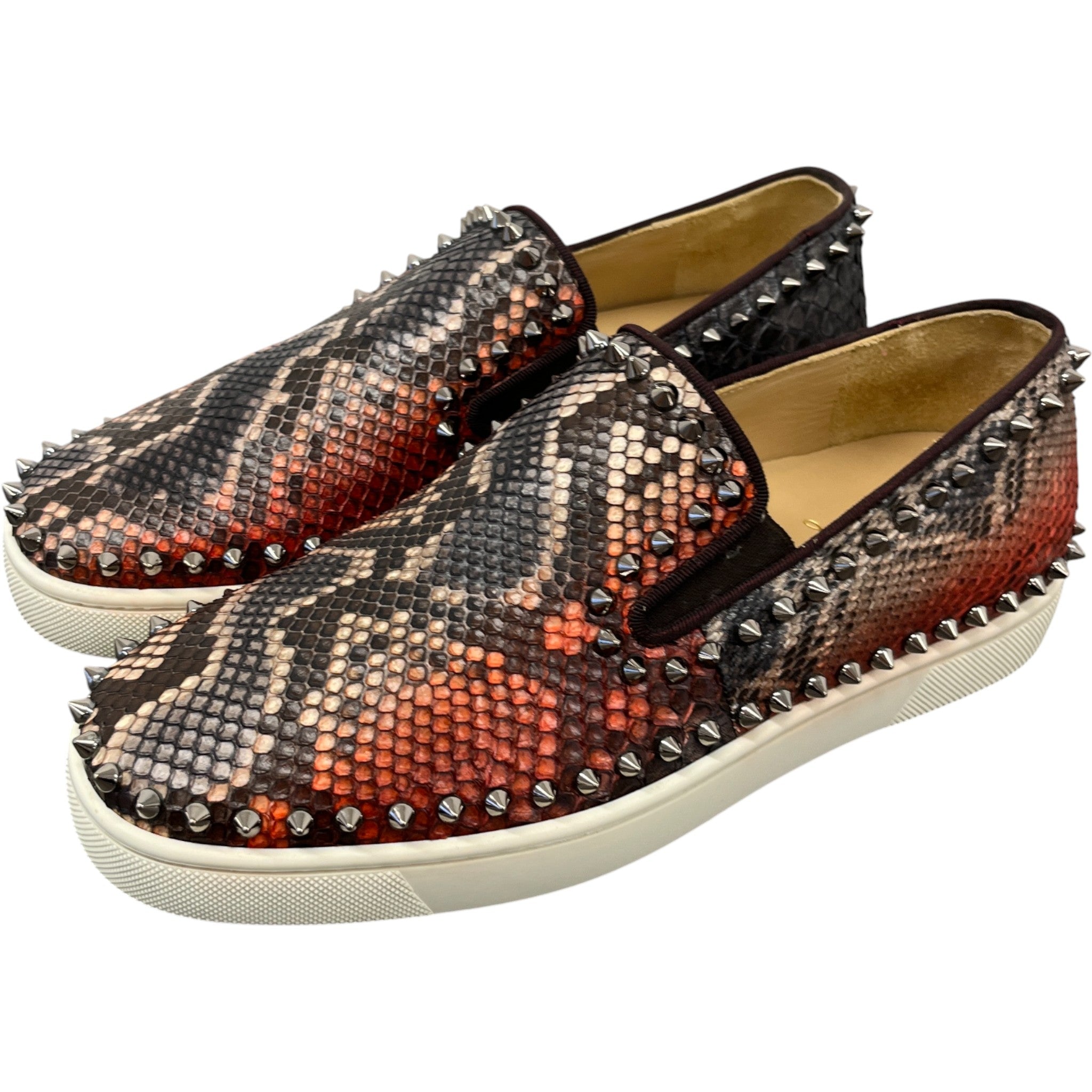 Men's Boat Flat Python Loafers Black Size EU 40 / UK 6