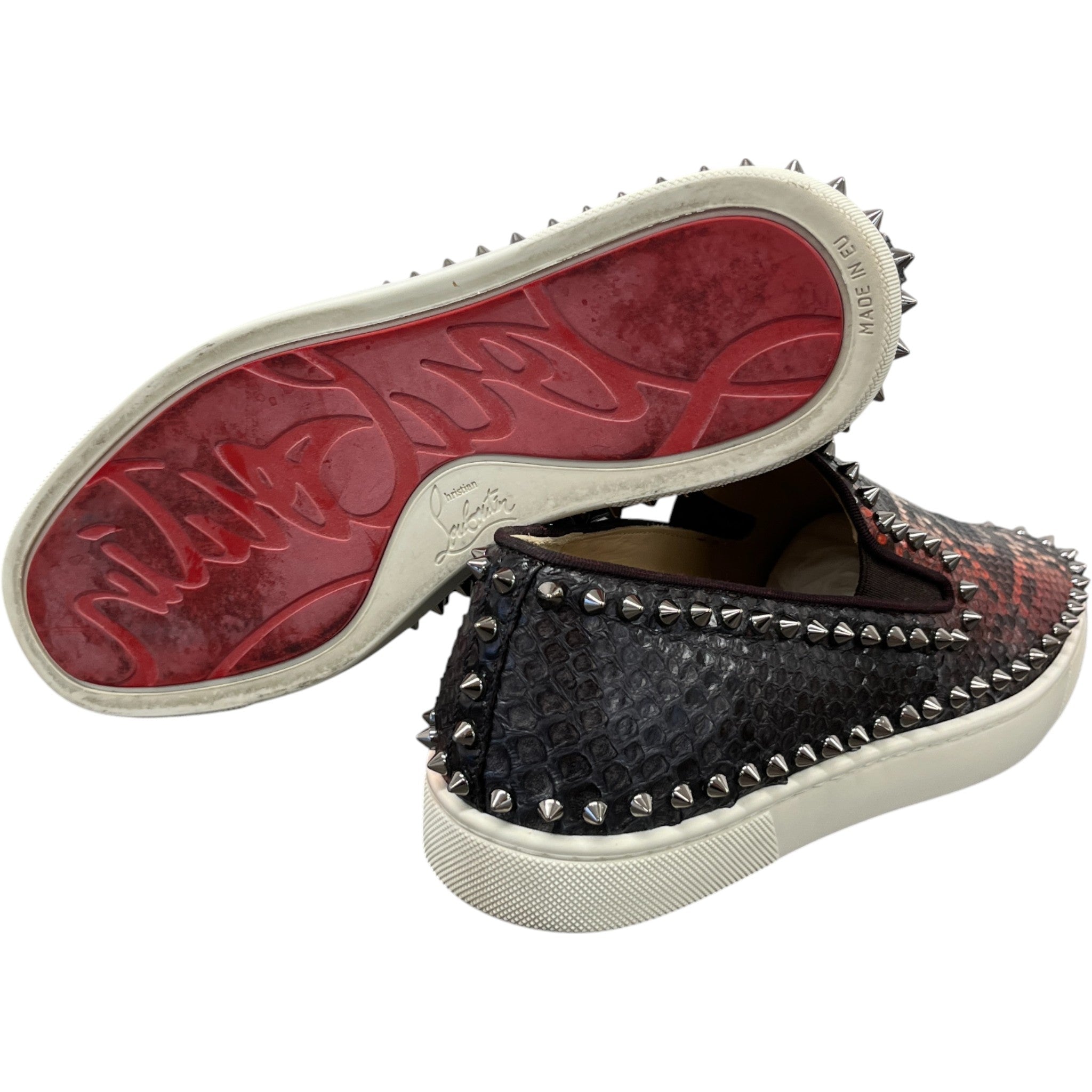 Men's Boat Flat Python Loafers Black Size EU 40 / UK 6