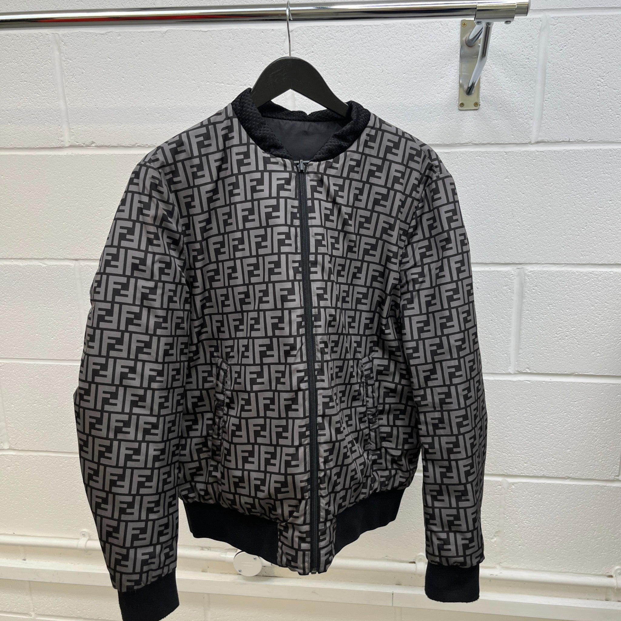 Men's Ff Monogram Reversible Jacket Black Size IT 48 / M