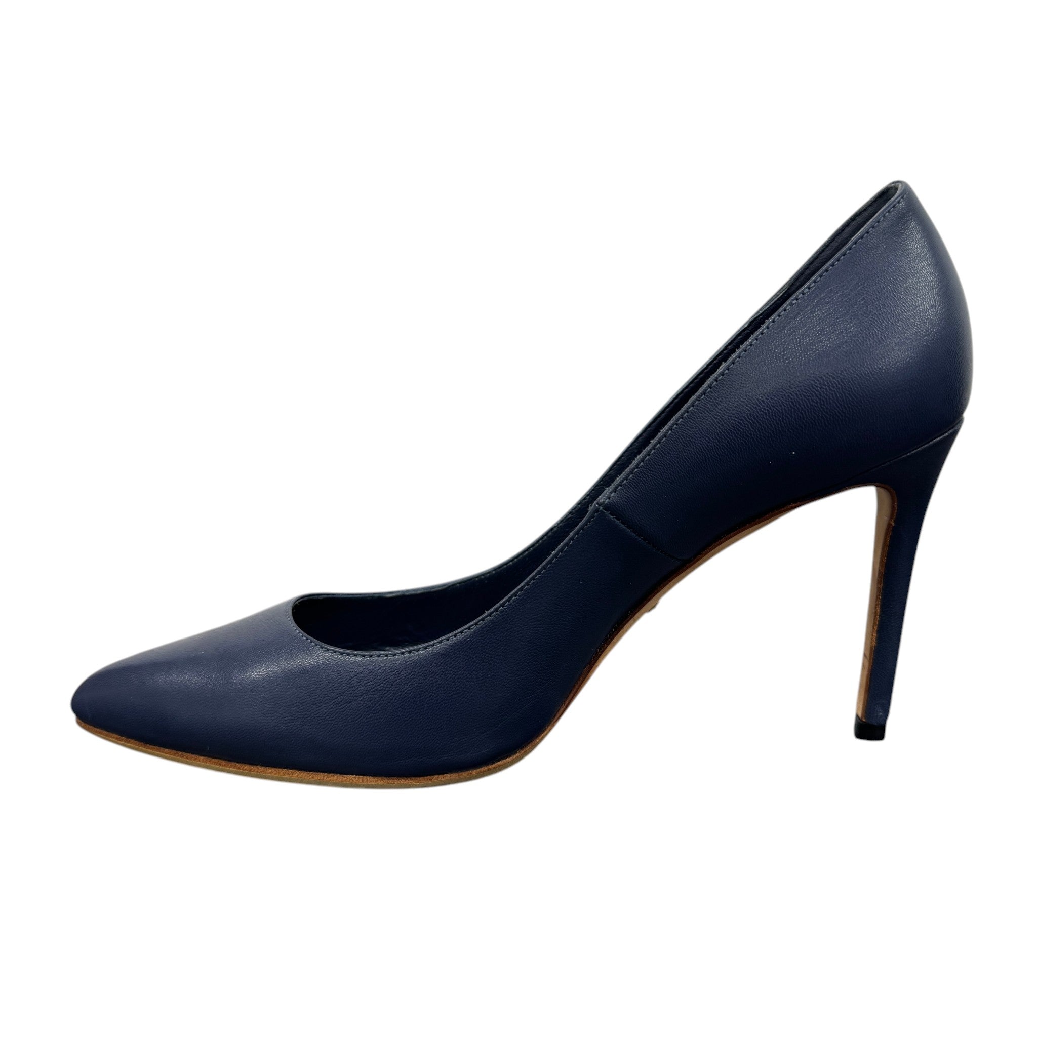 Women's Leather Pointed Heels Blue Size EU 37.5 / UK 4.5