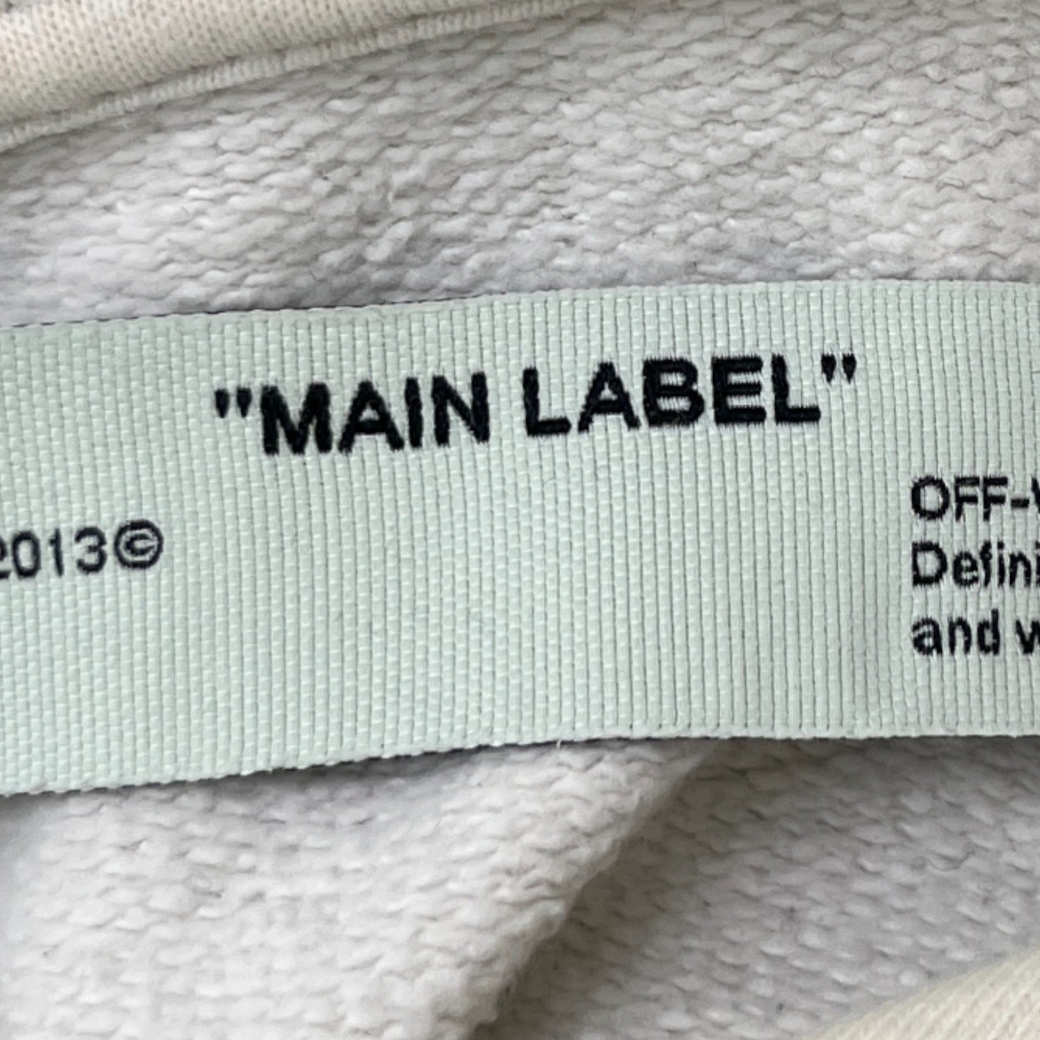 Men's Tape Arrow Logo Hoodie White Size S