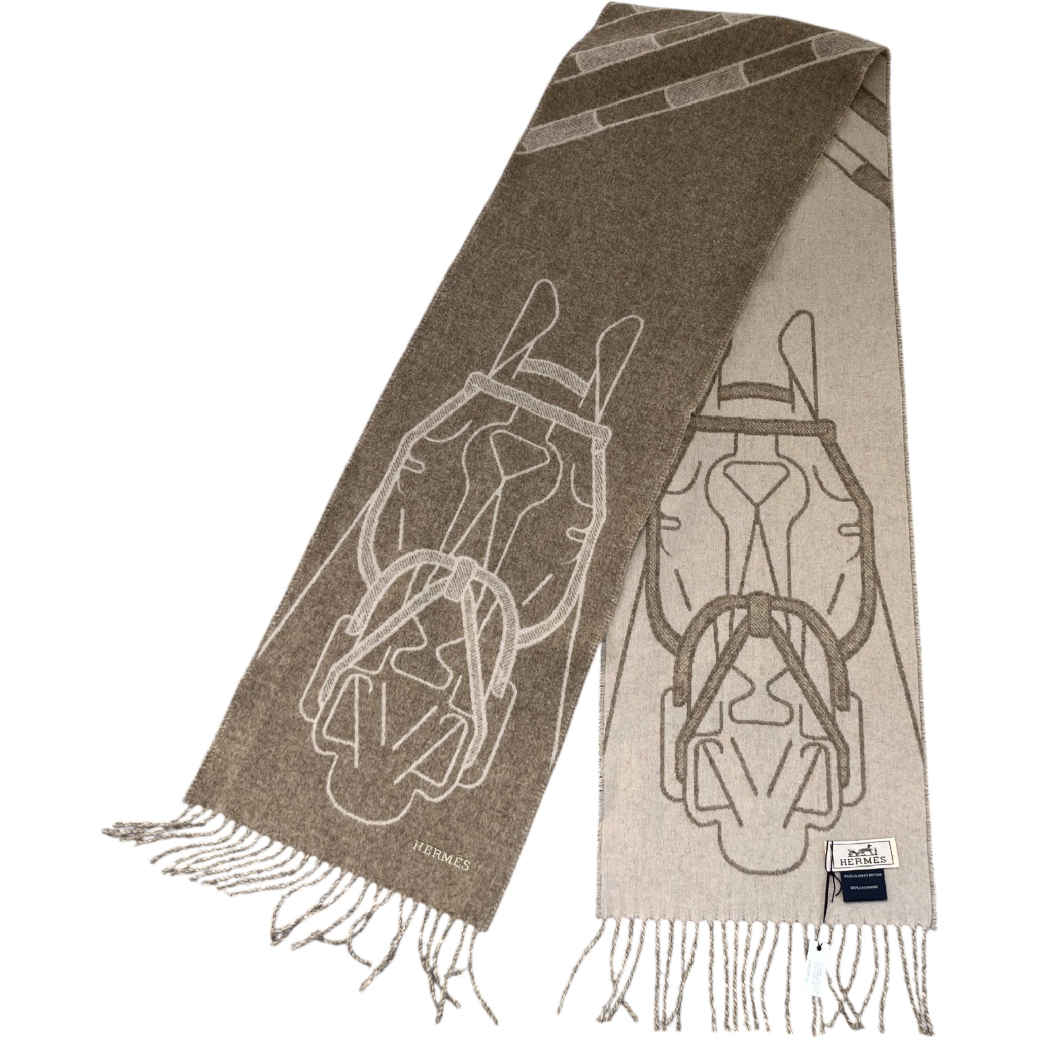 Men's Tete-A-Tete Equestre Scarf Beige