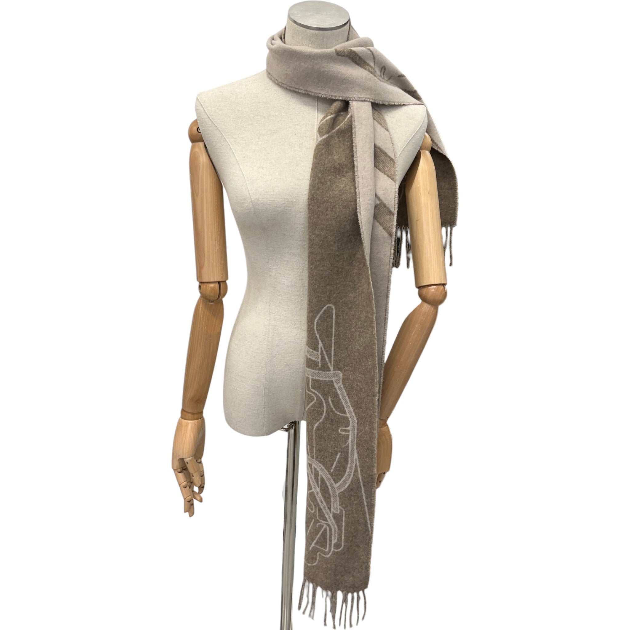 Men's Tete-A-Tete Equestre Scarf Beige