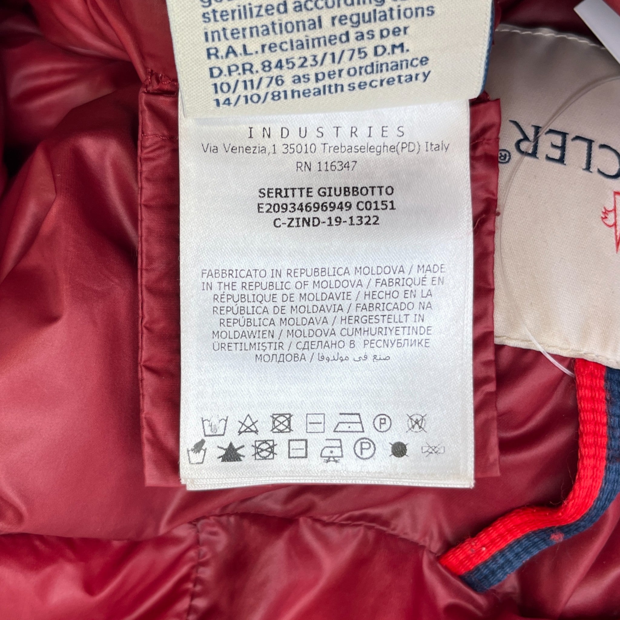 Women's Seritte Down Jacket Red Size 1 / UK 10