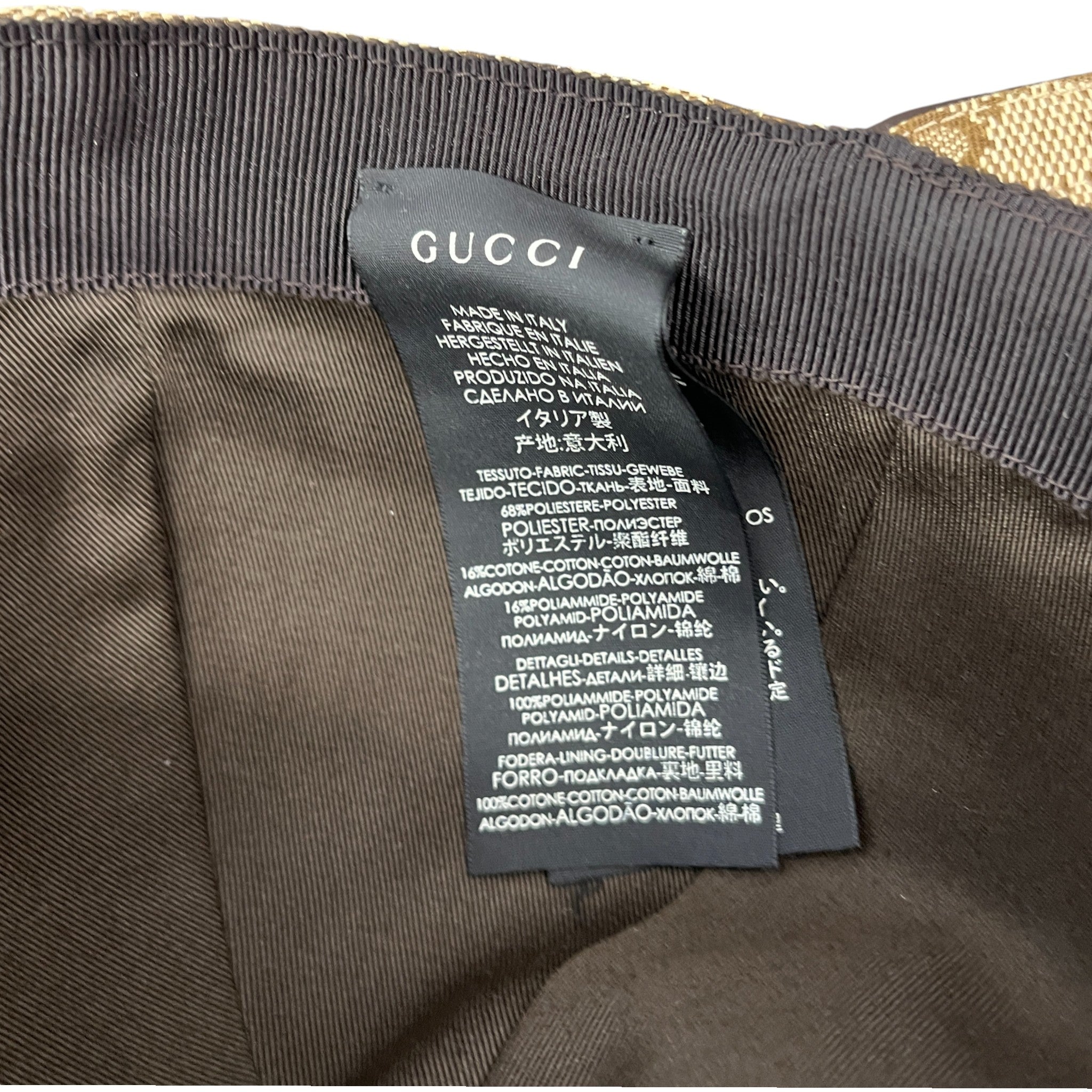 Men's Gg Monogram Hat Beige Size XS