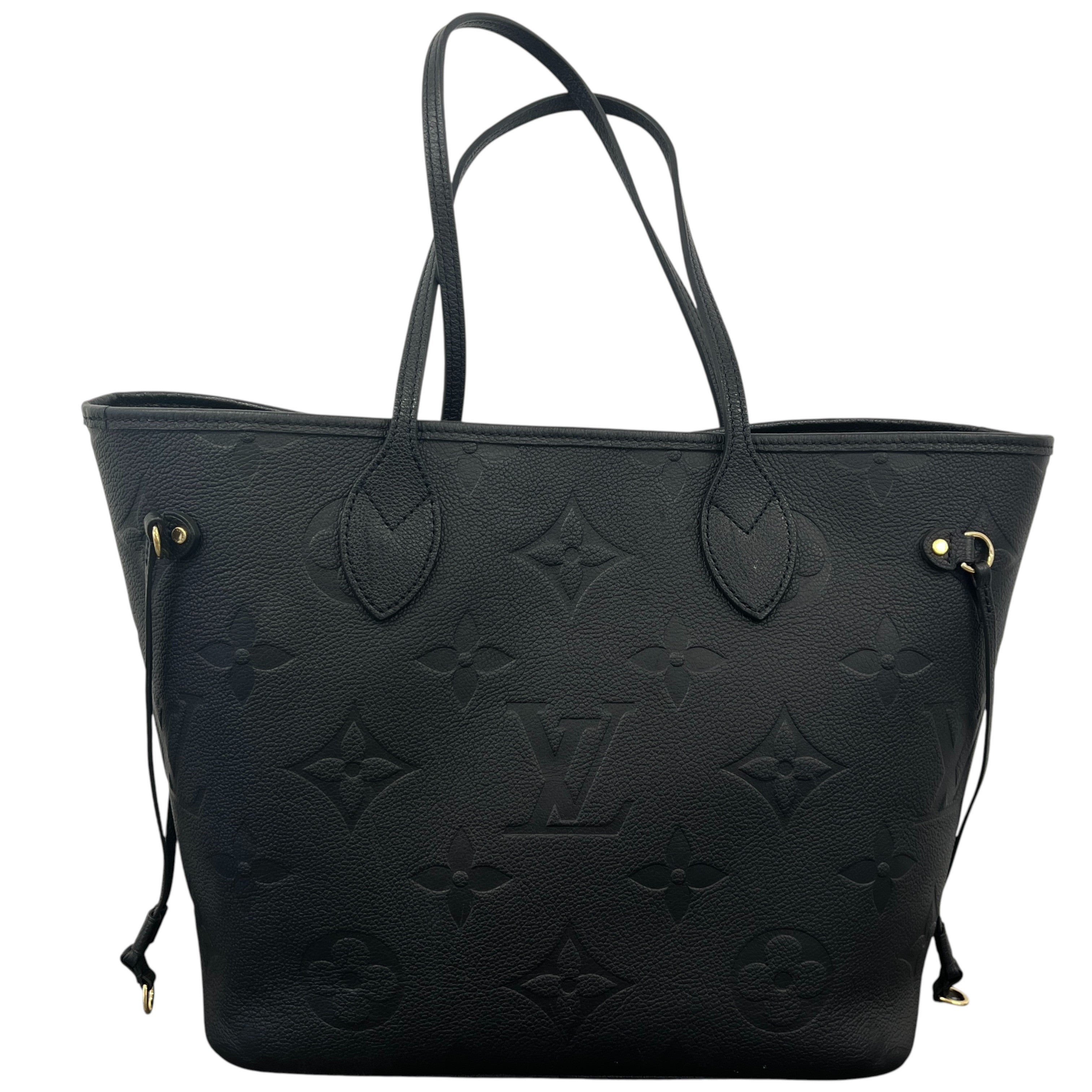 Women's Monogram Empreinte Leather Neverfull Mm Tote Bag Black