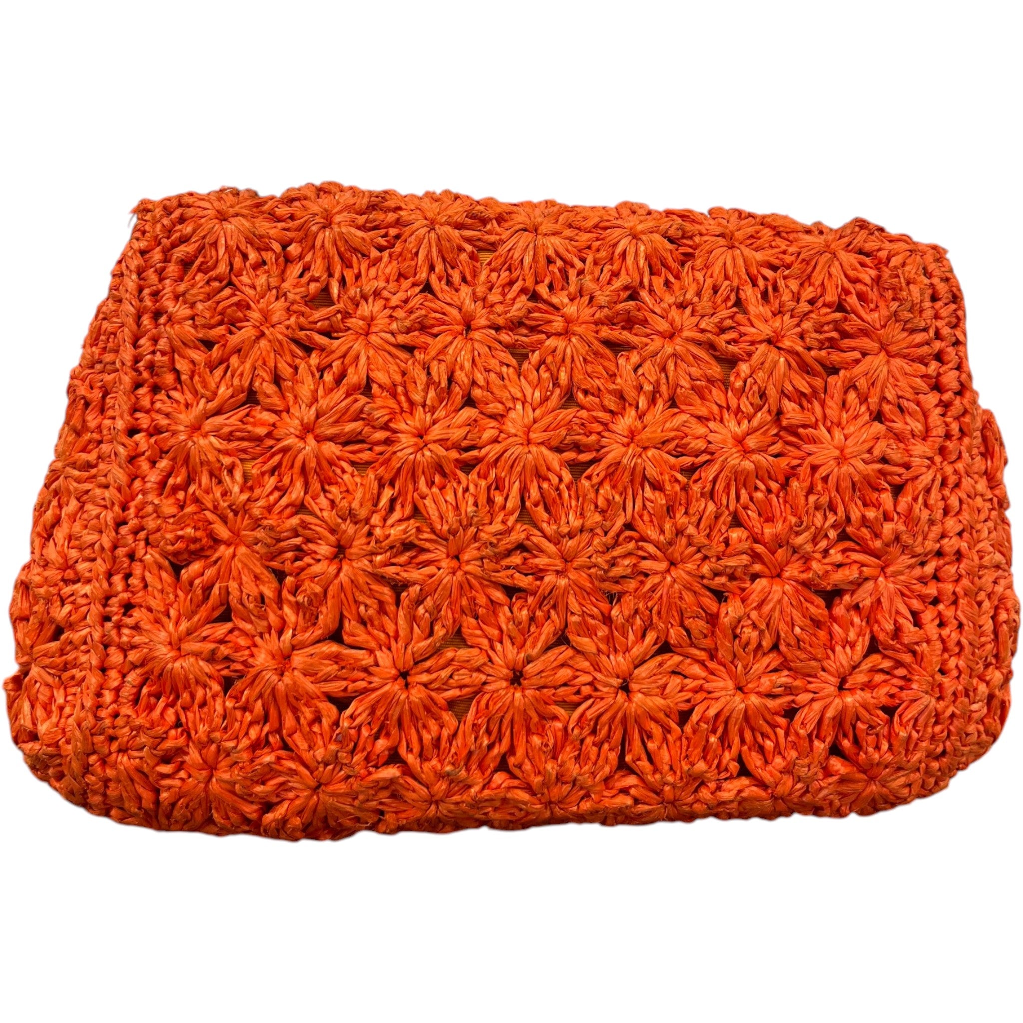 Women's Raffia Crochet Handbag Orange