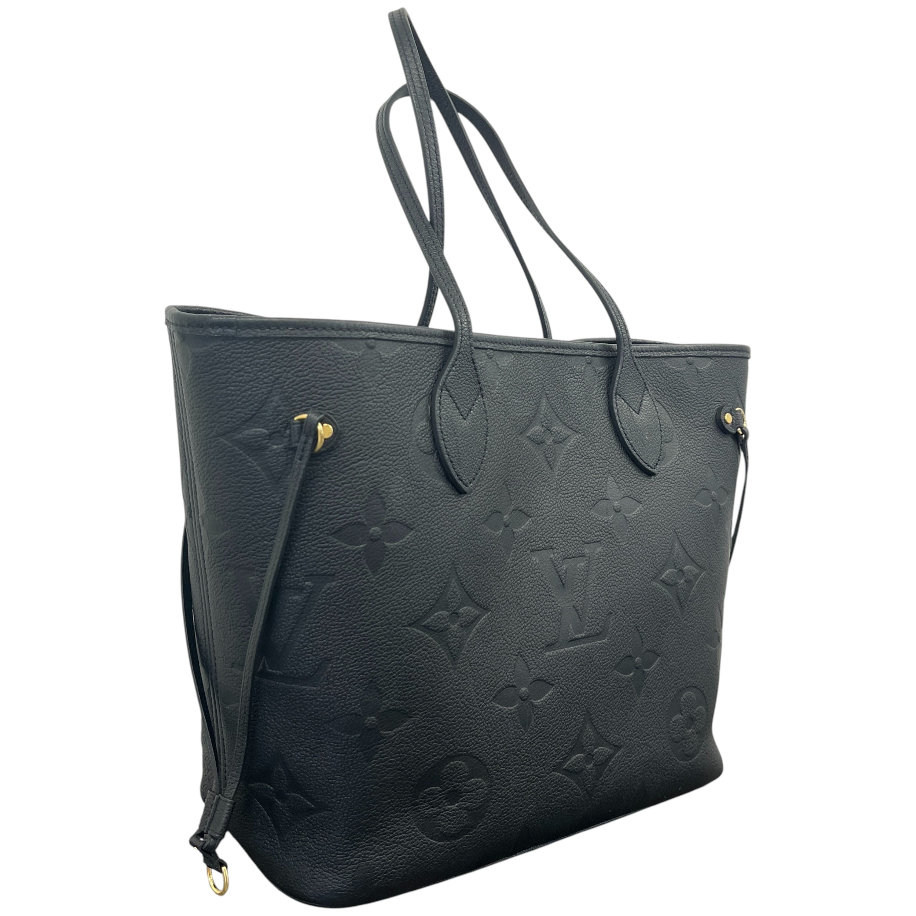 Women's Monogram Empreinte Leather Neverfull Mm Tote Bag Black