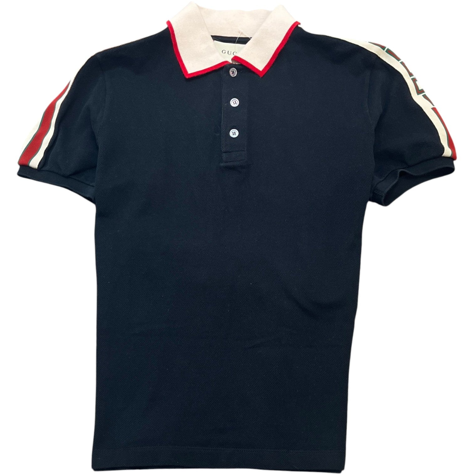 Men's Tape Logo Polo Shirt Black Size M