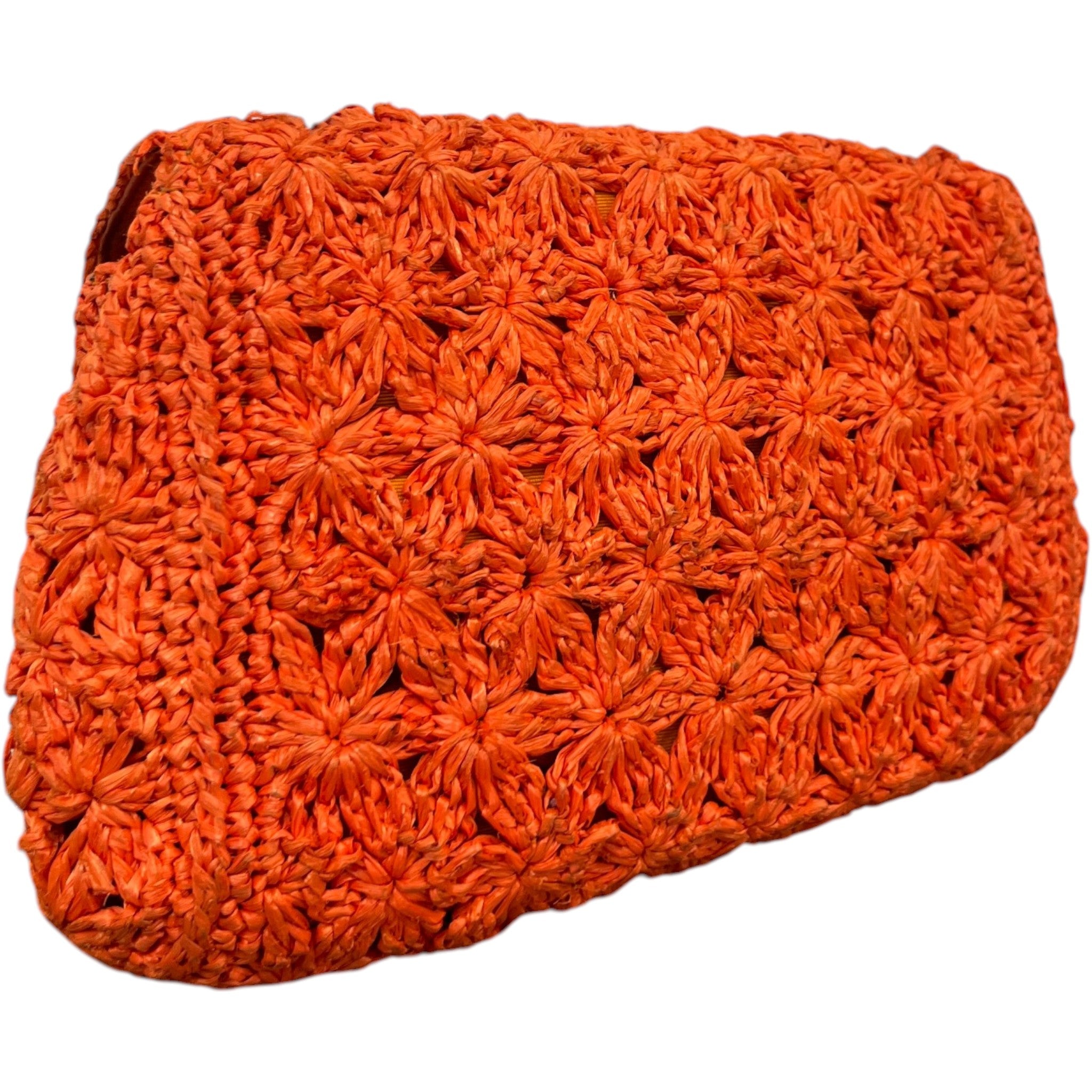 Women's Raffia Crochet Handbag Orange
