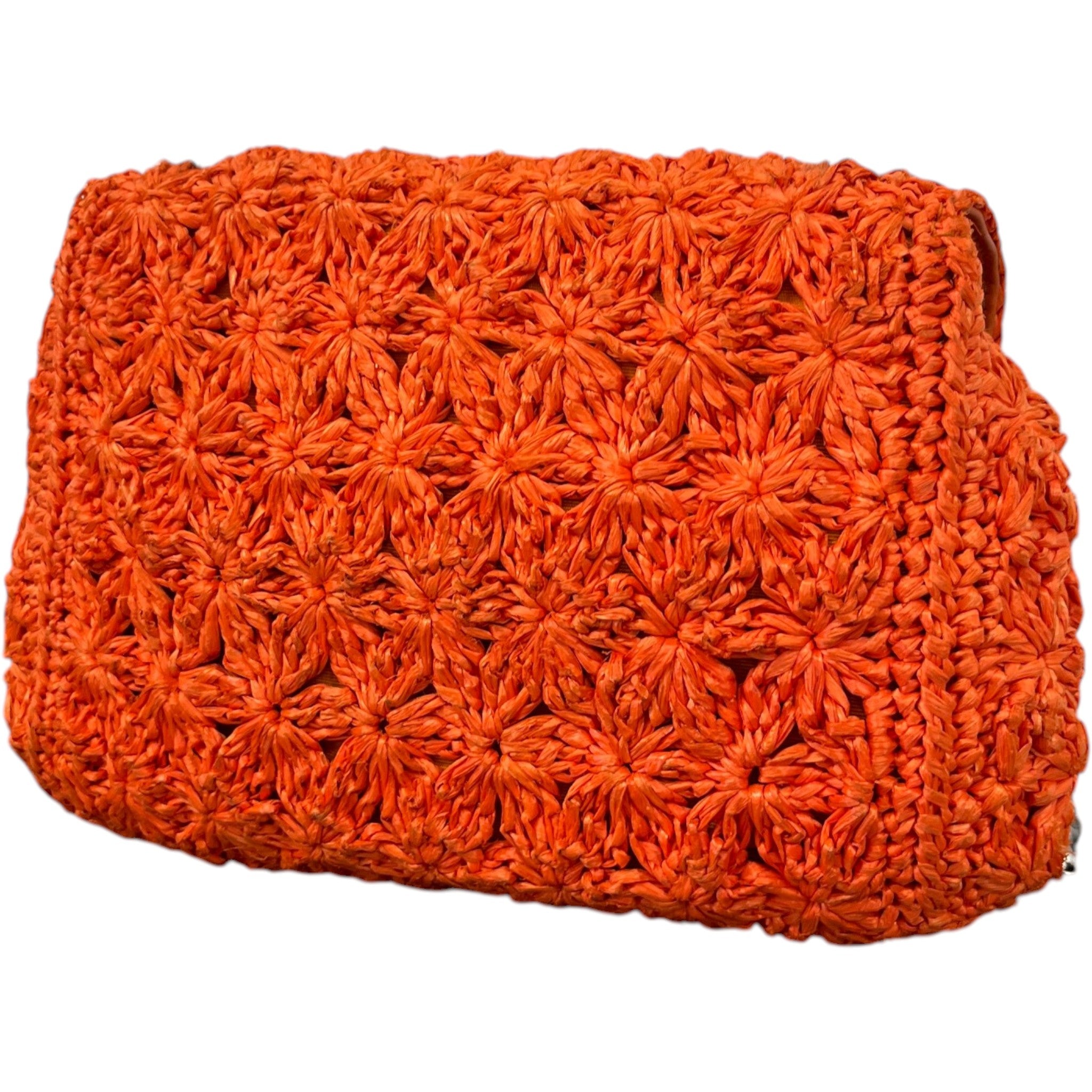 Women's Raffia Crochet Handbag Orange