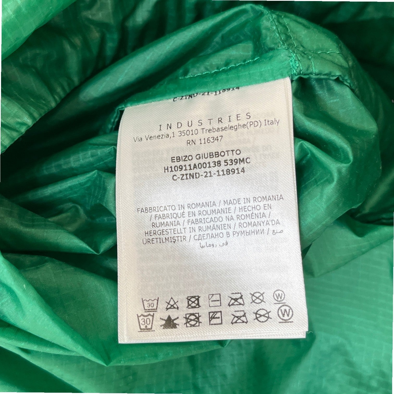 Men's Ebizo Windbreaker Green Size 4 / XL