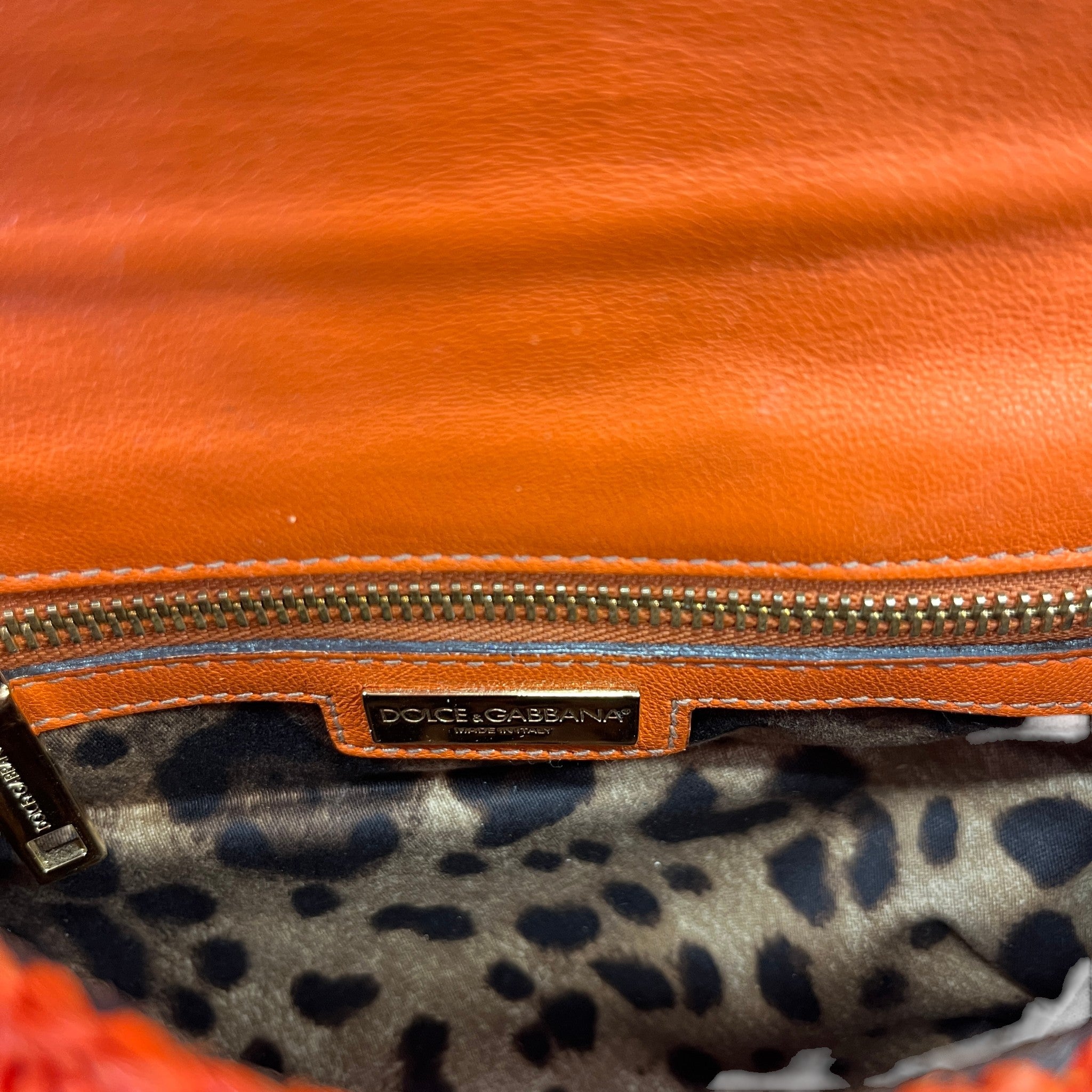 Women's Raffia Crochet Handbag Orange