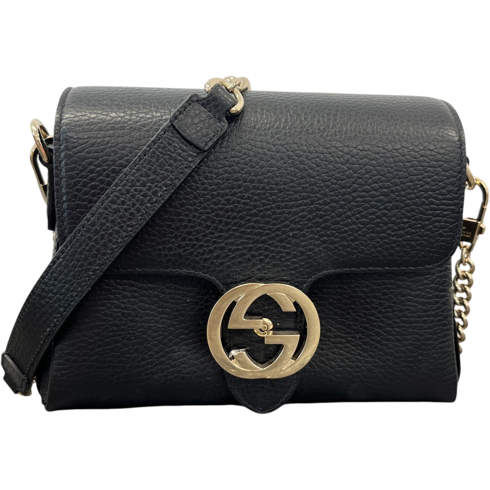 Women's Small Interlocking Calf Leather Bag Black
