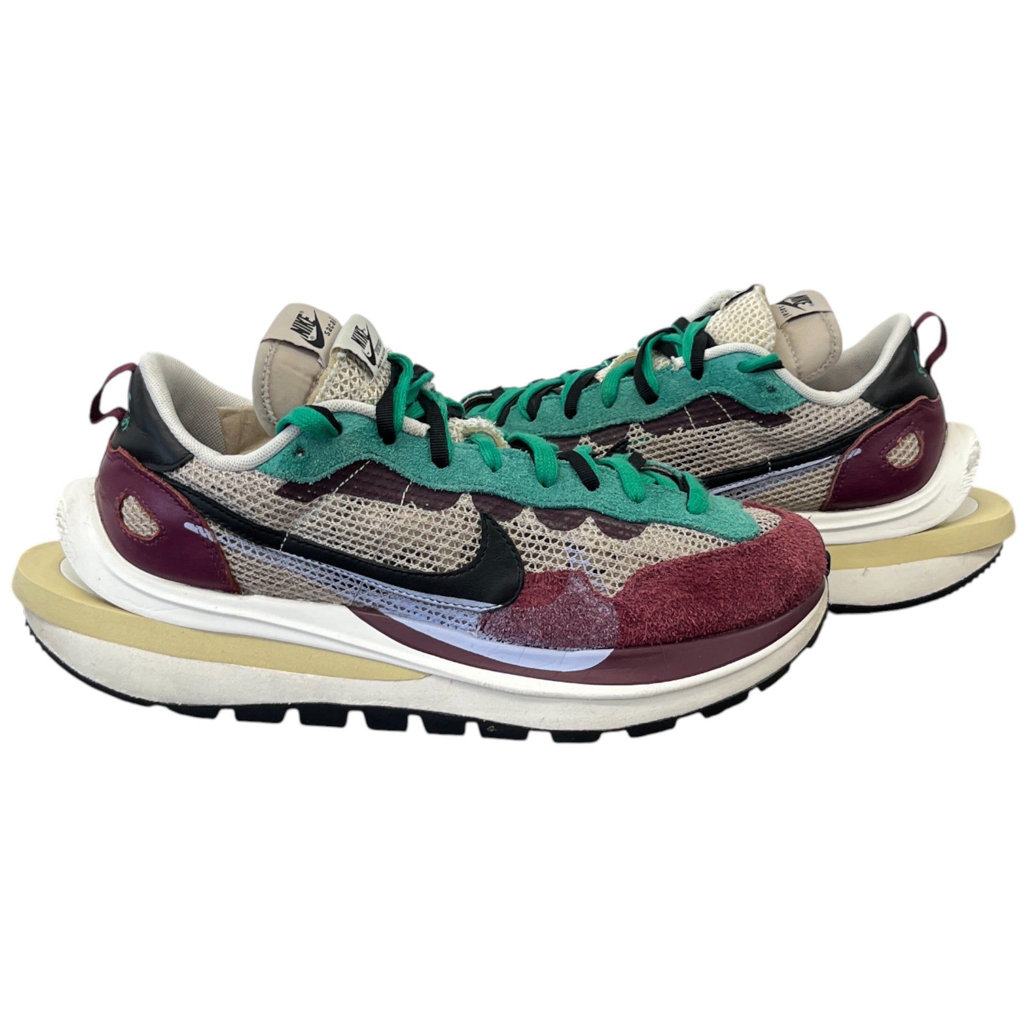 Men's X Sacai Vaporwaffle Low Trainers Burgundy Size EU 43.5 / UK 9.5