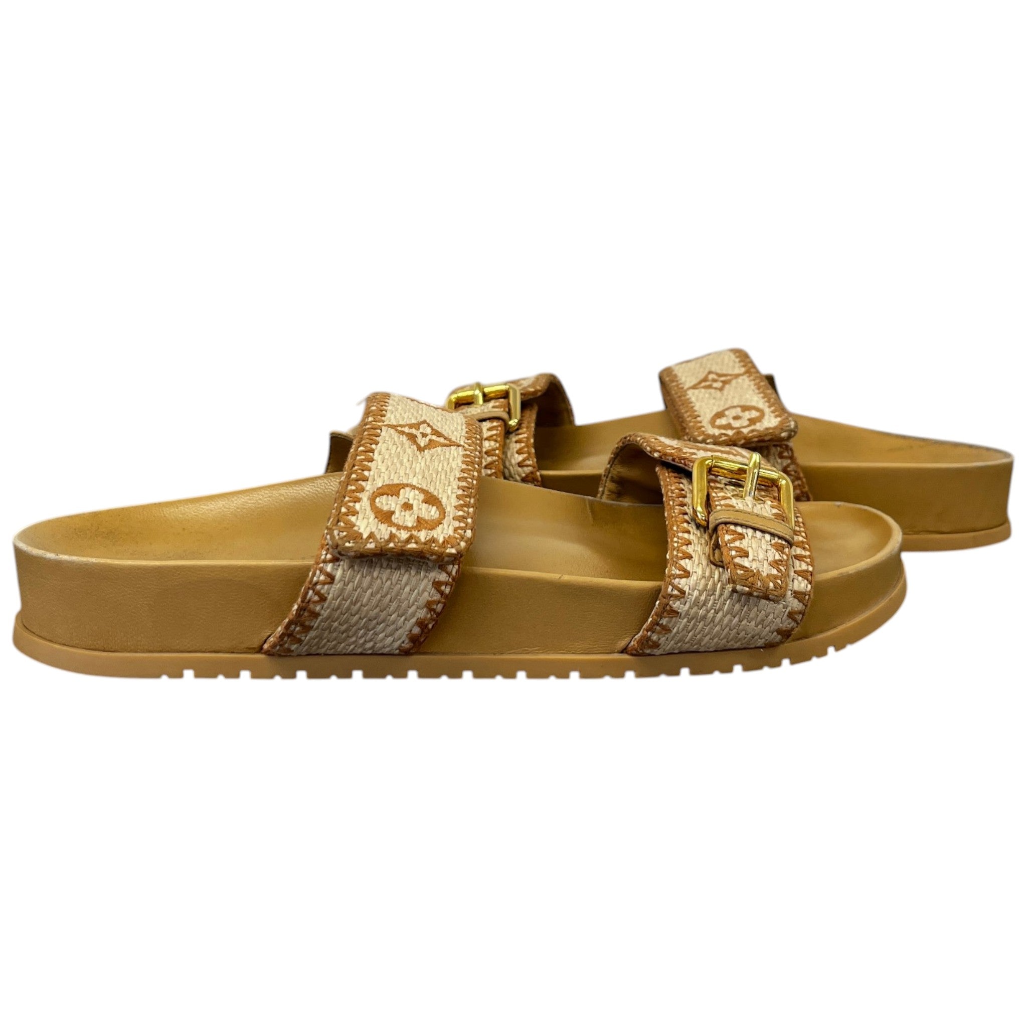 Women's Bom Dia Flat Comfort Mules Sandals Beige Size EU 40 / UK 7