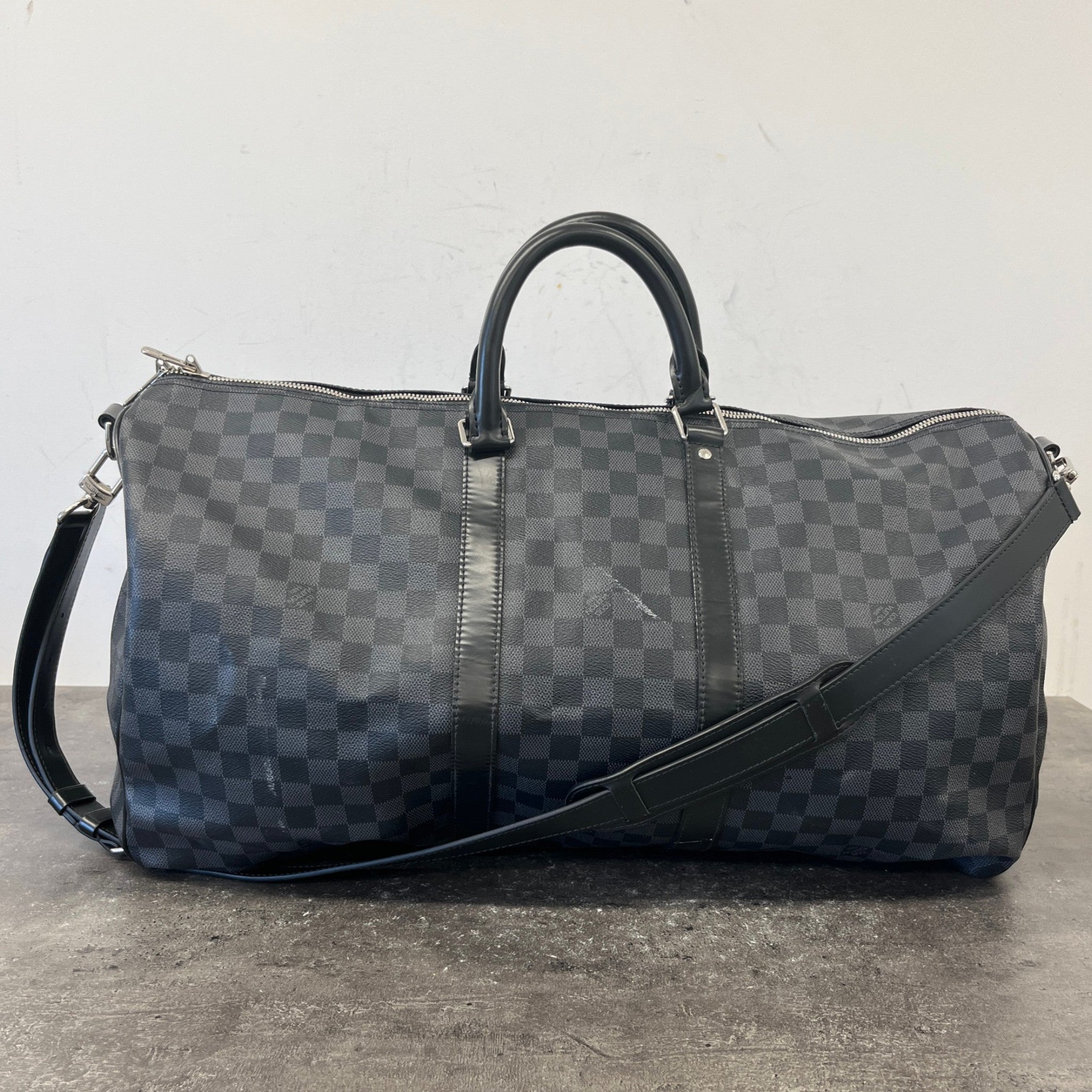 Men's Damier Graphite Keepall Bandoulière 55 Bag Black