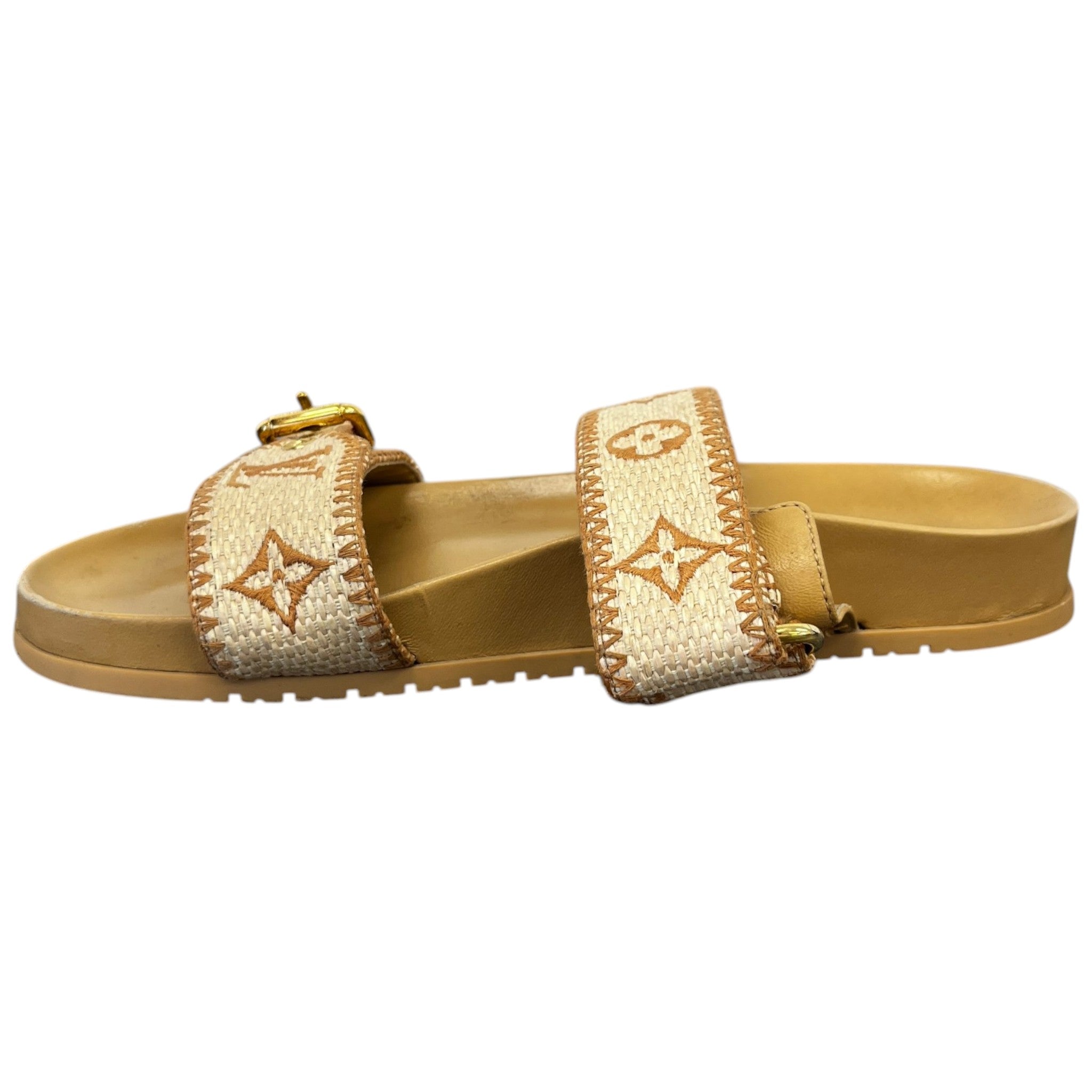Women's Bom Dia Flat Comfort Mules Sandals Beige Size EU 40 / UK 7