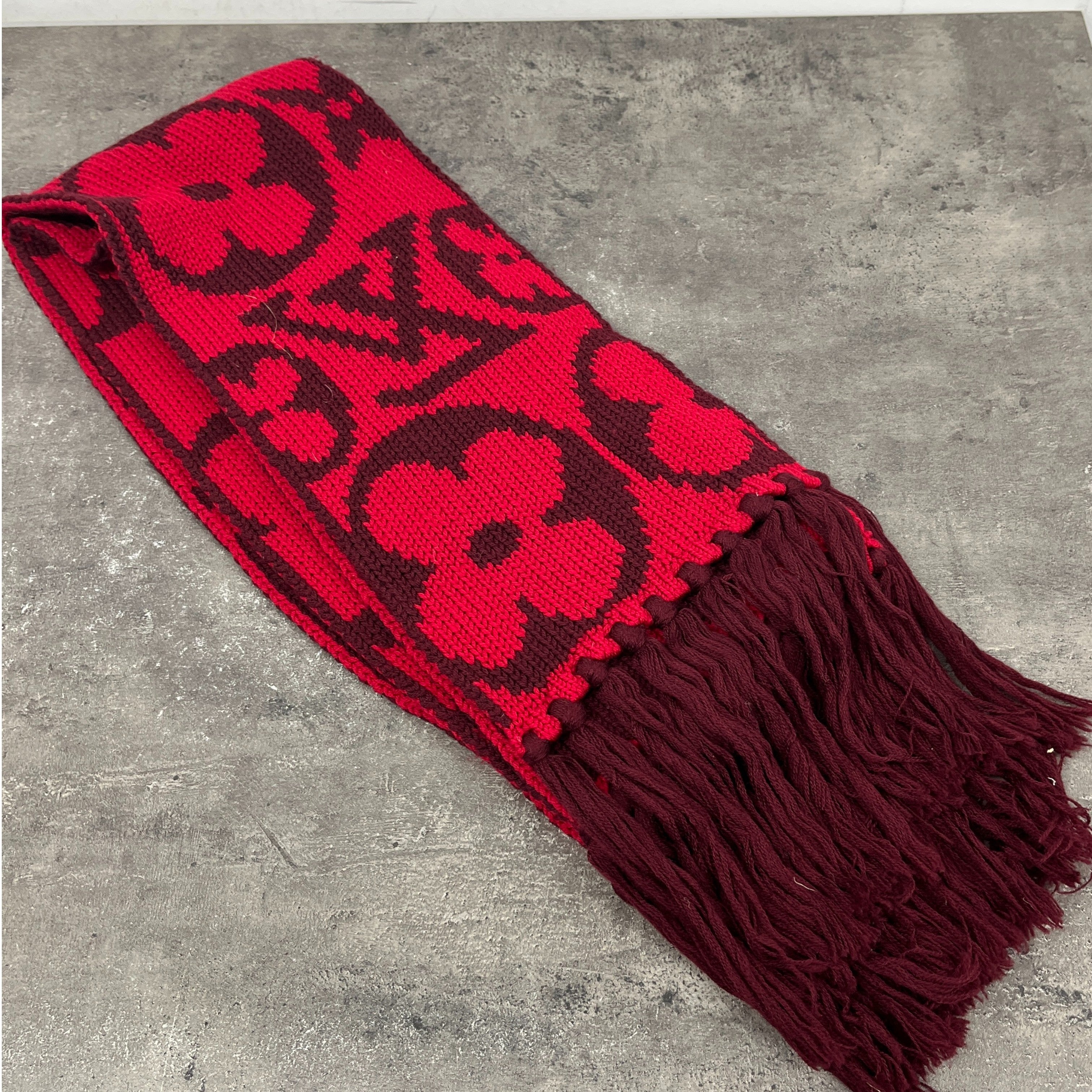 Women's Fringe Echarpe Grand Floor M72430 Scarf Red