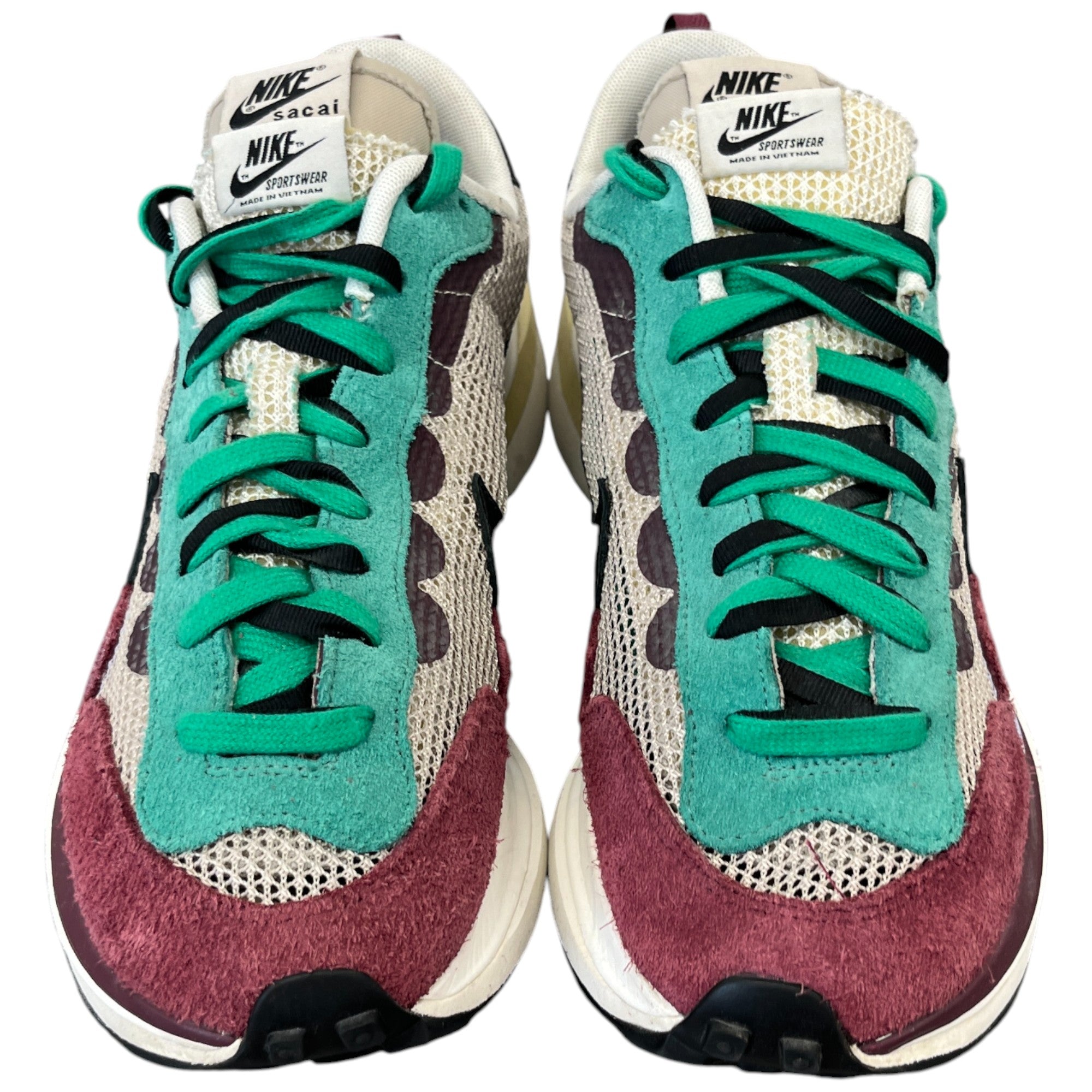 Men's X Sacai Vaporwaffle Low Trainers Burgundy Size EU 43.5 / UK 9.5