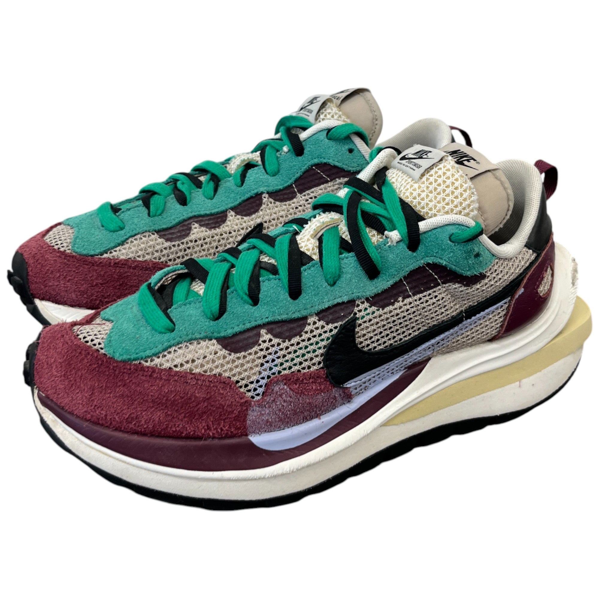 Men's X Sacai Vaporwaffle Low Trainers Burgundy Size EU 43.5 / UK 9.5