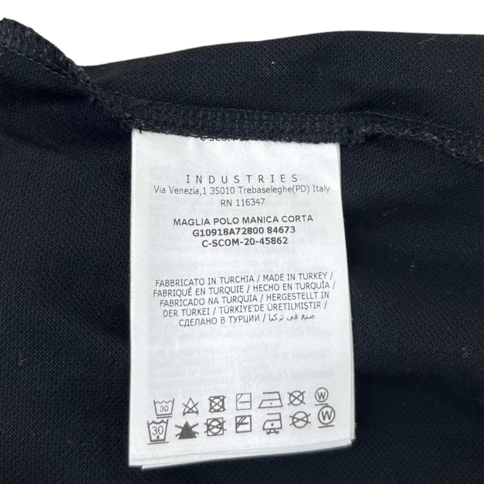 Men's Maglia Manica Corta Polo Shirt Black Size S